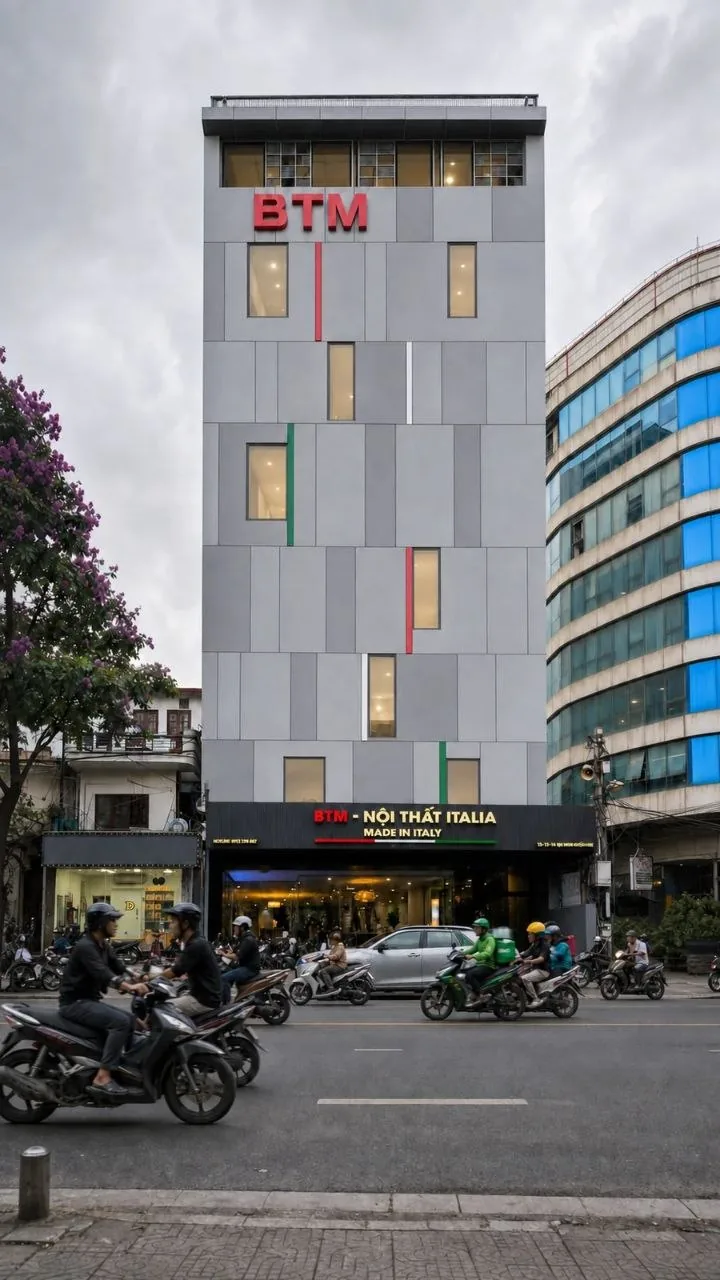 Showroom BTM Hà Nội · Flagship 1.800m² · Số 15 Ngõ 106 Hoàng Quốc Việt