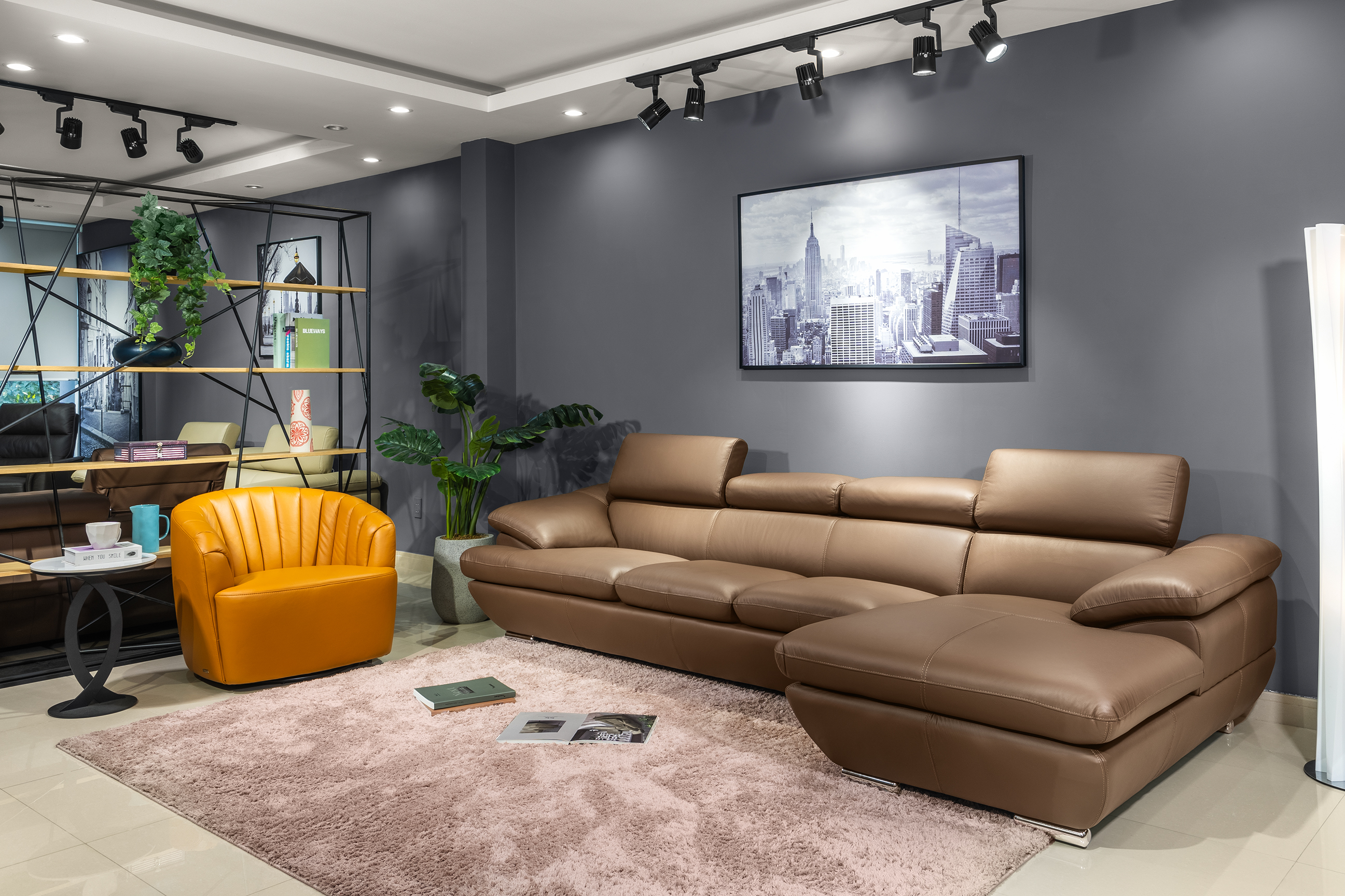 Sofa da Malaysia: Bộ góc 8819 (8740) góc 4