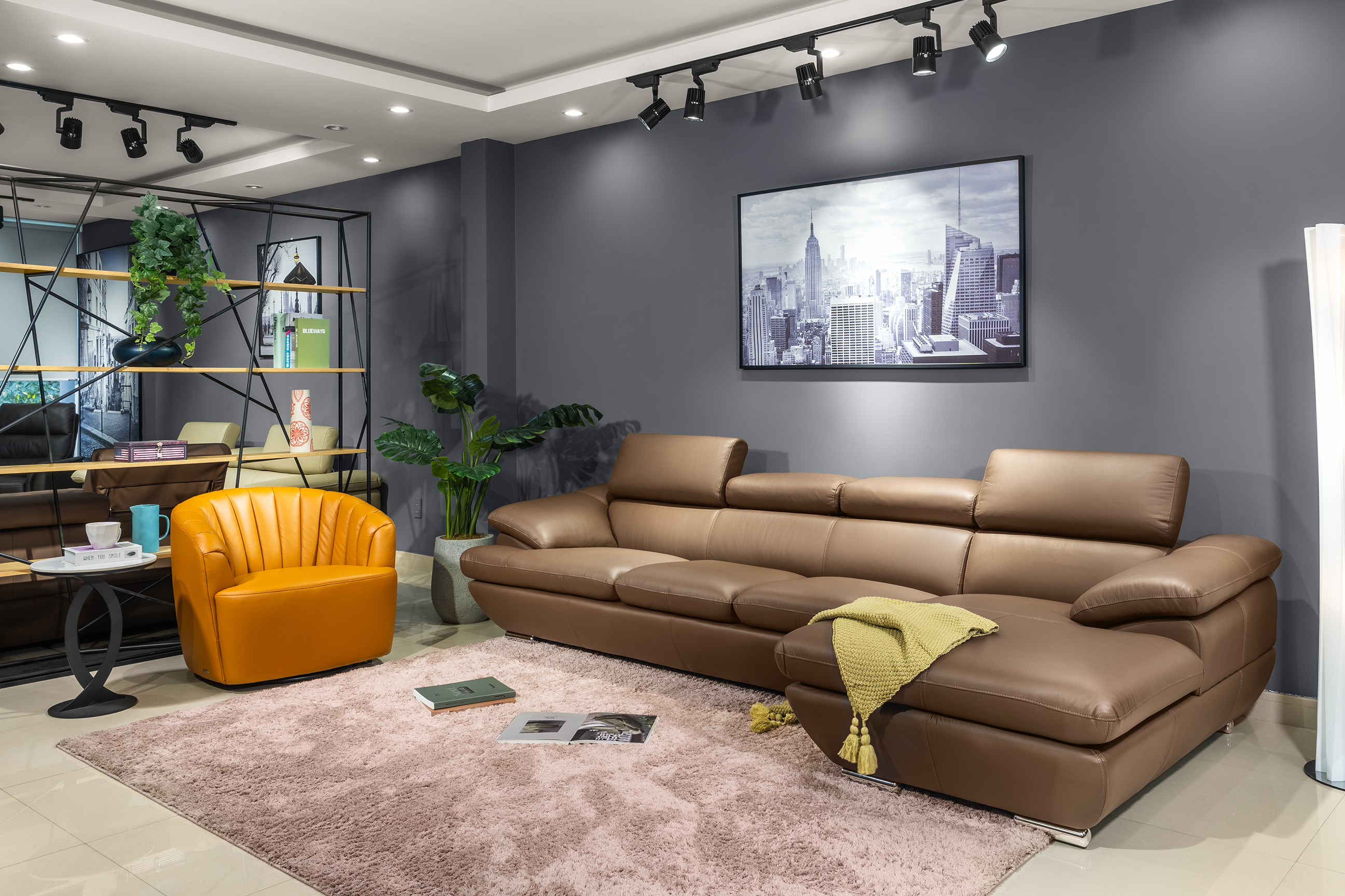 Sofa da Malaysia: Bộ góc 8819 (8740) góc 3