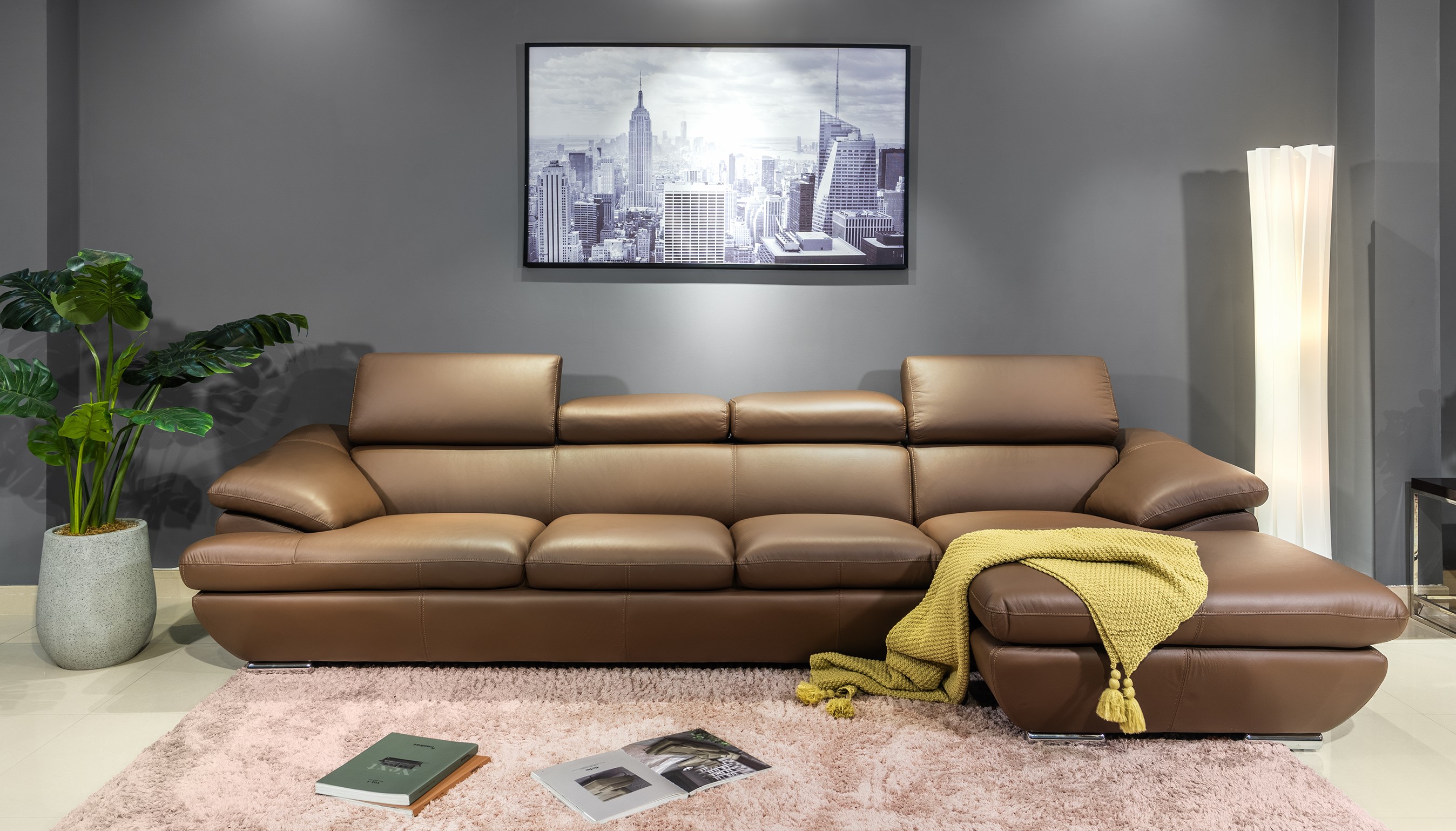 Sofa da Malaysia: Bộ góc 8819 (8740)