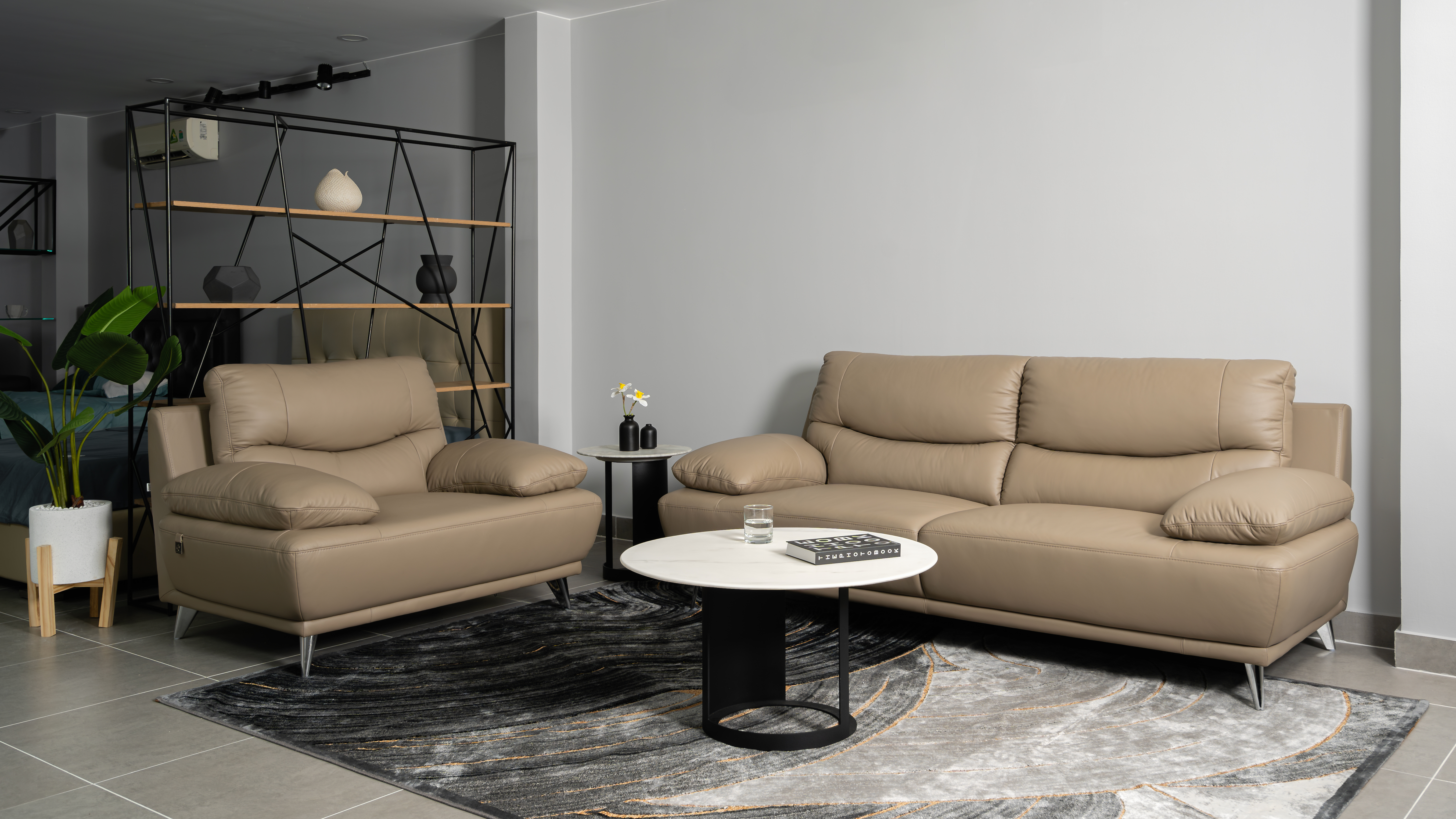 Sofa da Malaysia : bộ rời KH222 góc 1