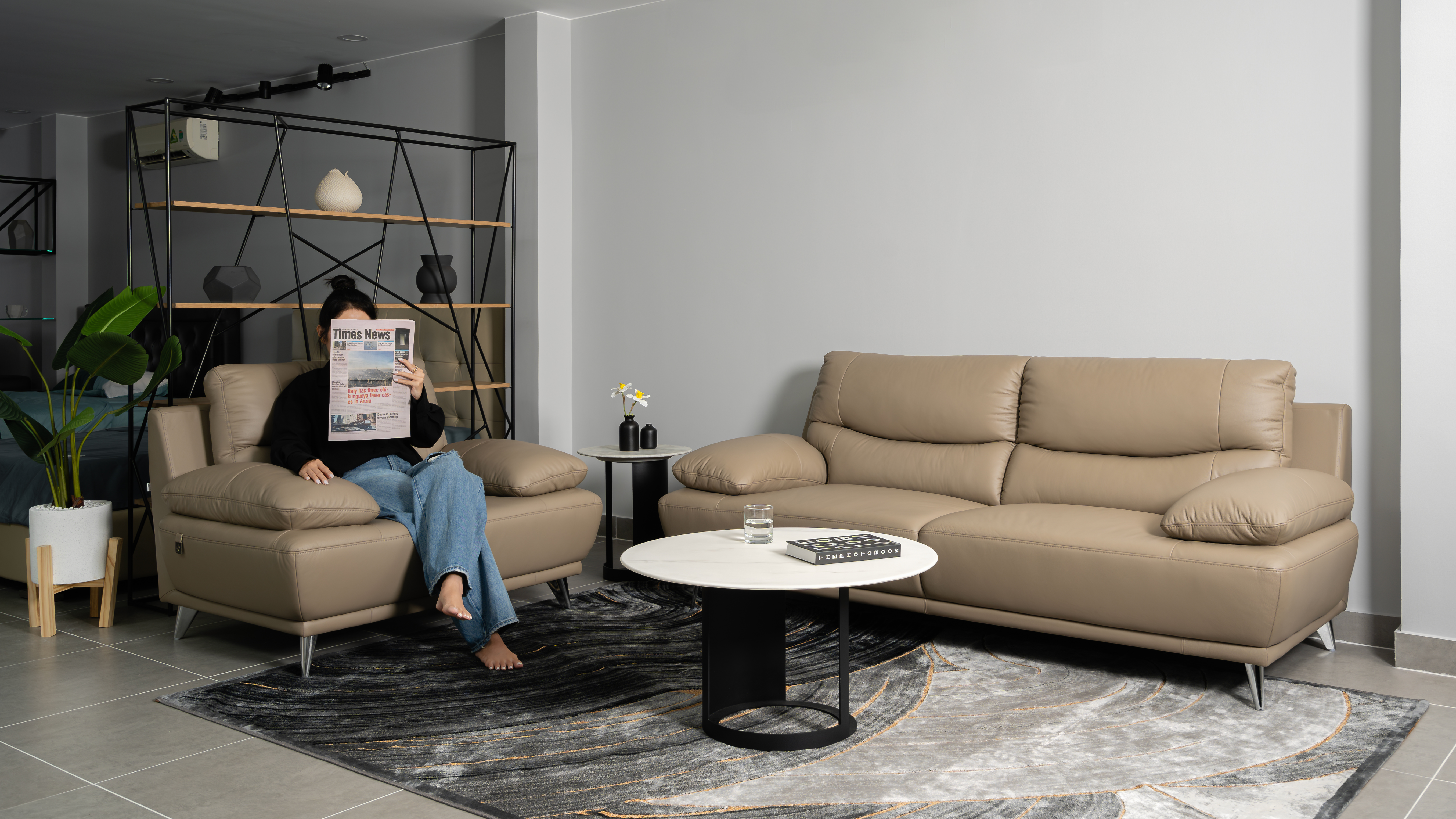 Sofa da Malaysia : bộ rời KH222 góc 3