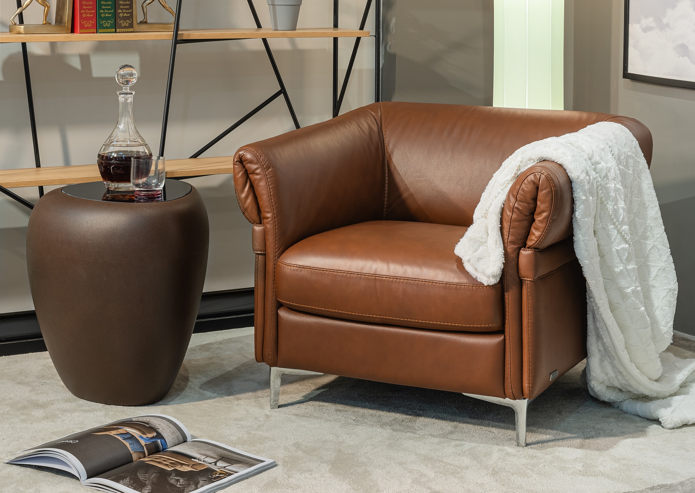 Ghế da Armchair Sara góc 4