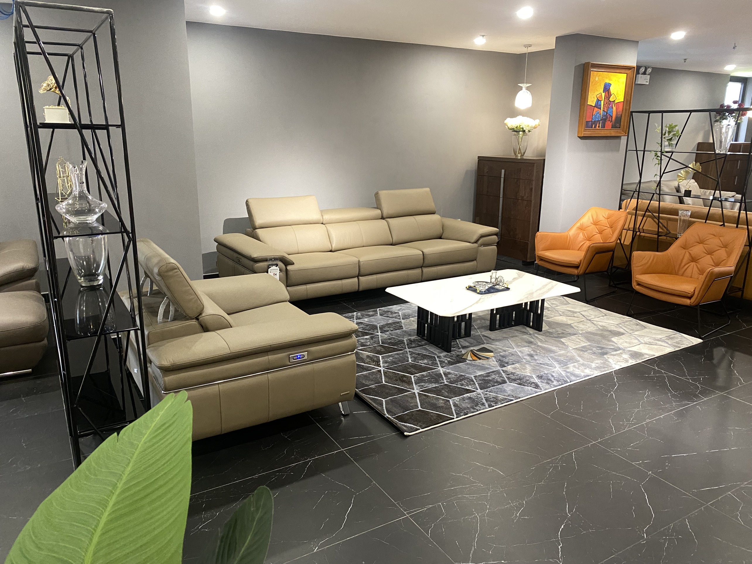 Sofa da Malaysia: Sofa thư giãn điện 1183 góc 3