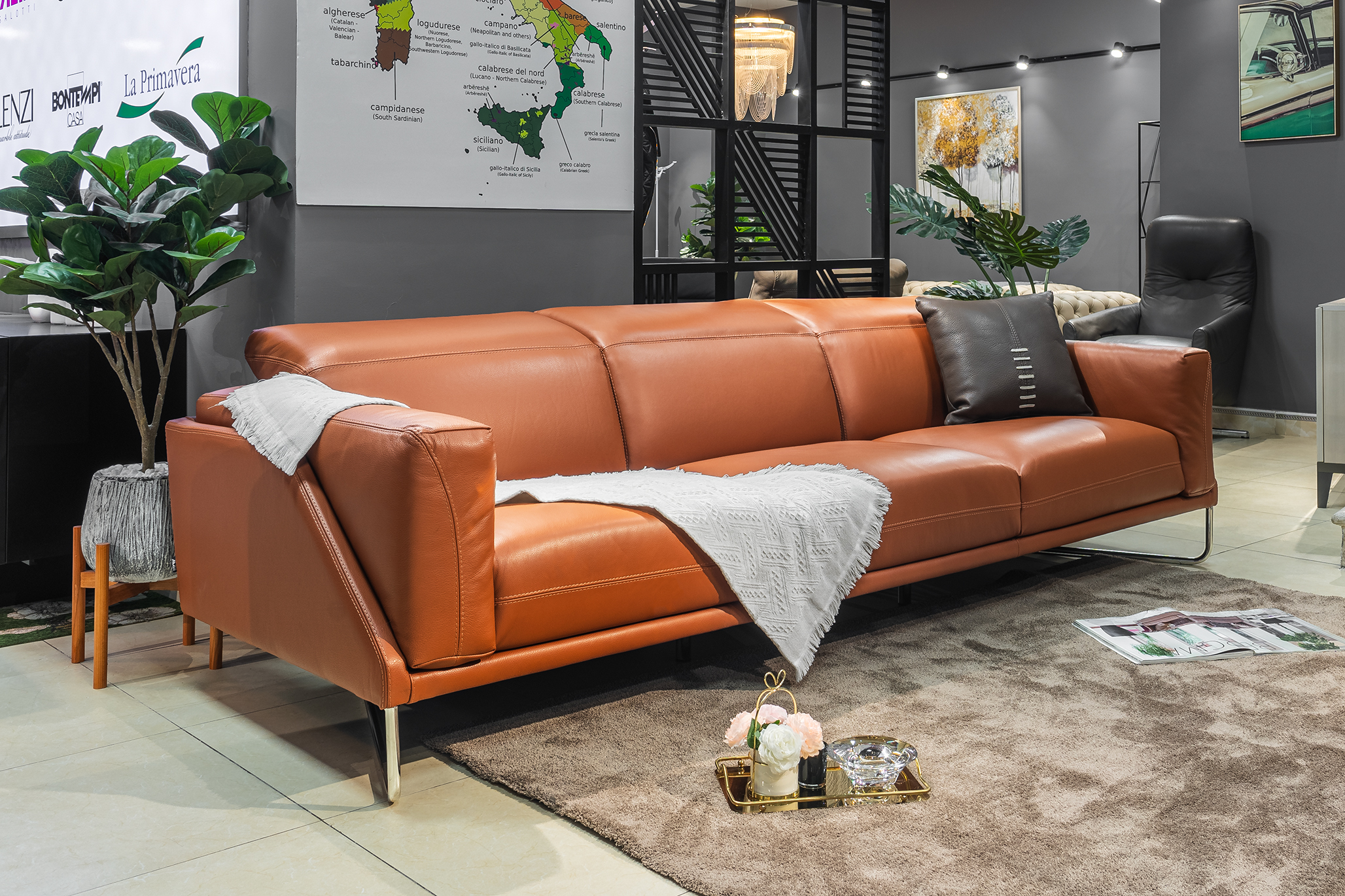 Sofa da Italia: Băng dài Azzurro góc 2