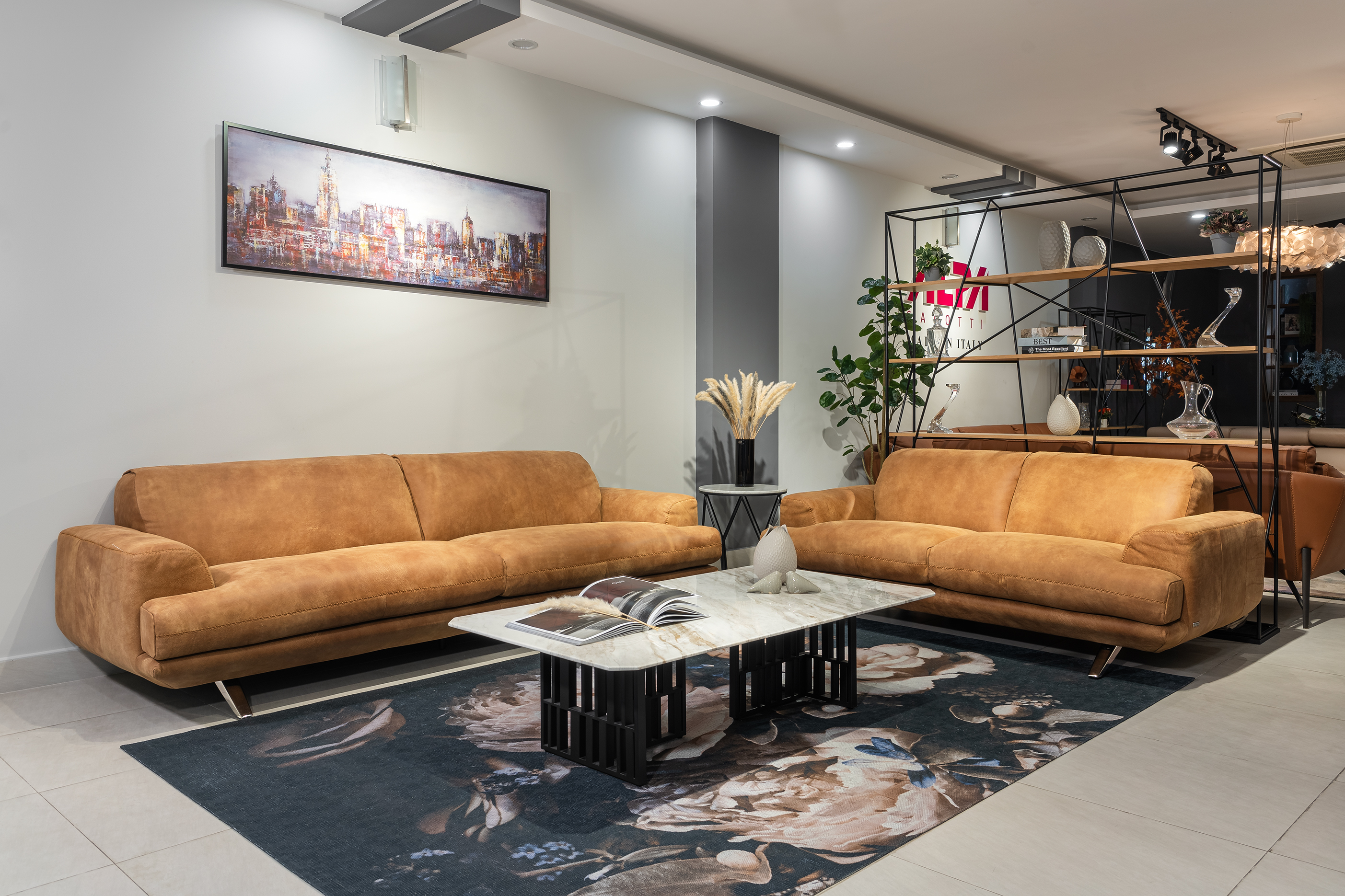 Sofa da Italia: Bộ rời Club da mài góc 3