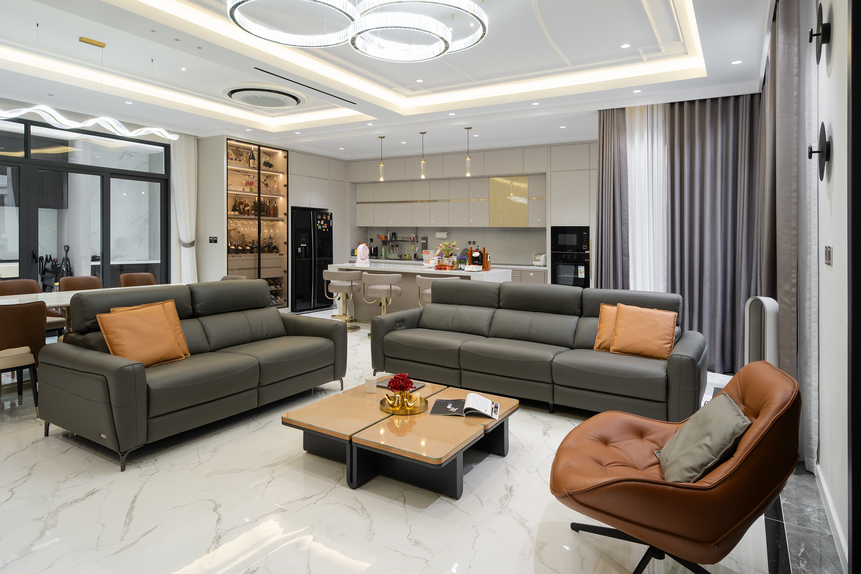 Sofa da Malaysia: Sofa thư giãn điện 1140 góc 3
