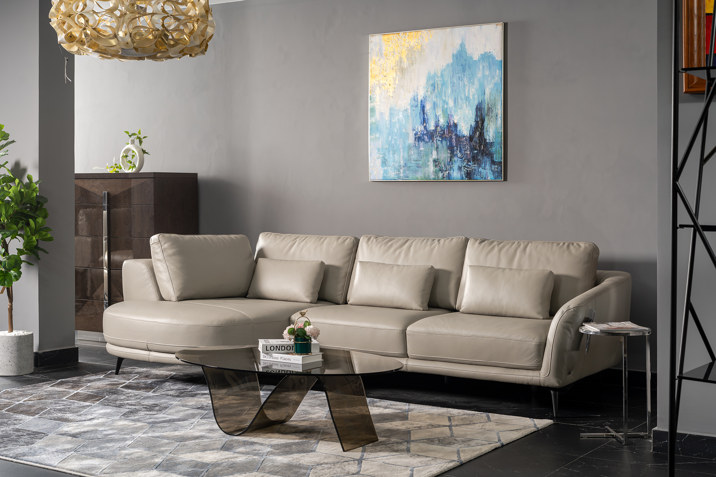 Sofa da Malaysia: Sofa góc 1249 góc 1
