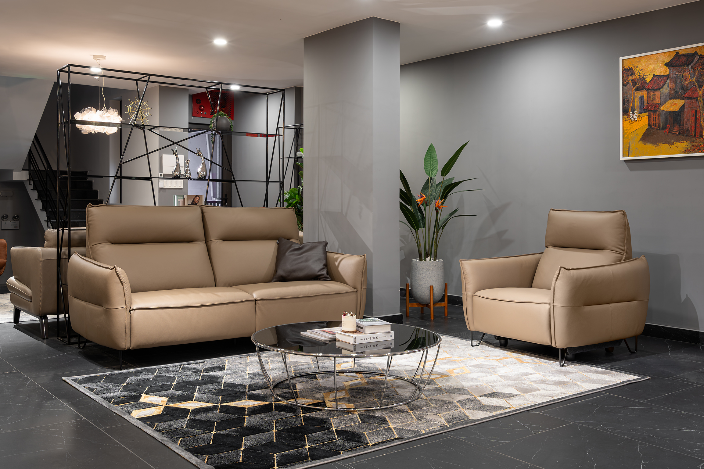 Sofa da Italia: Bộ rời Ovetto-1231 góc 2
