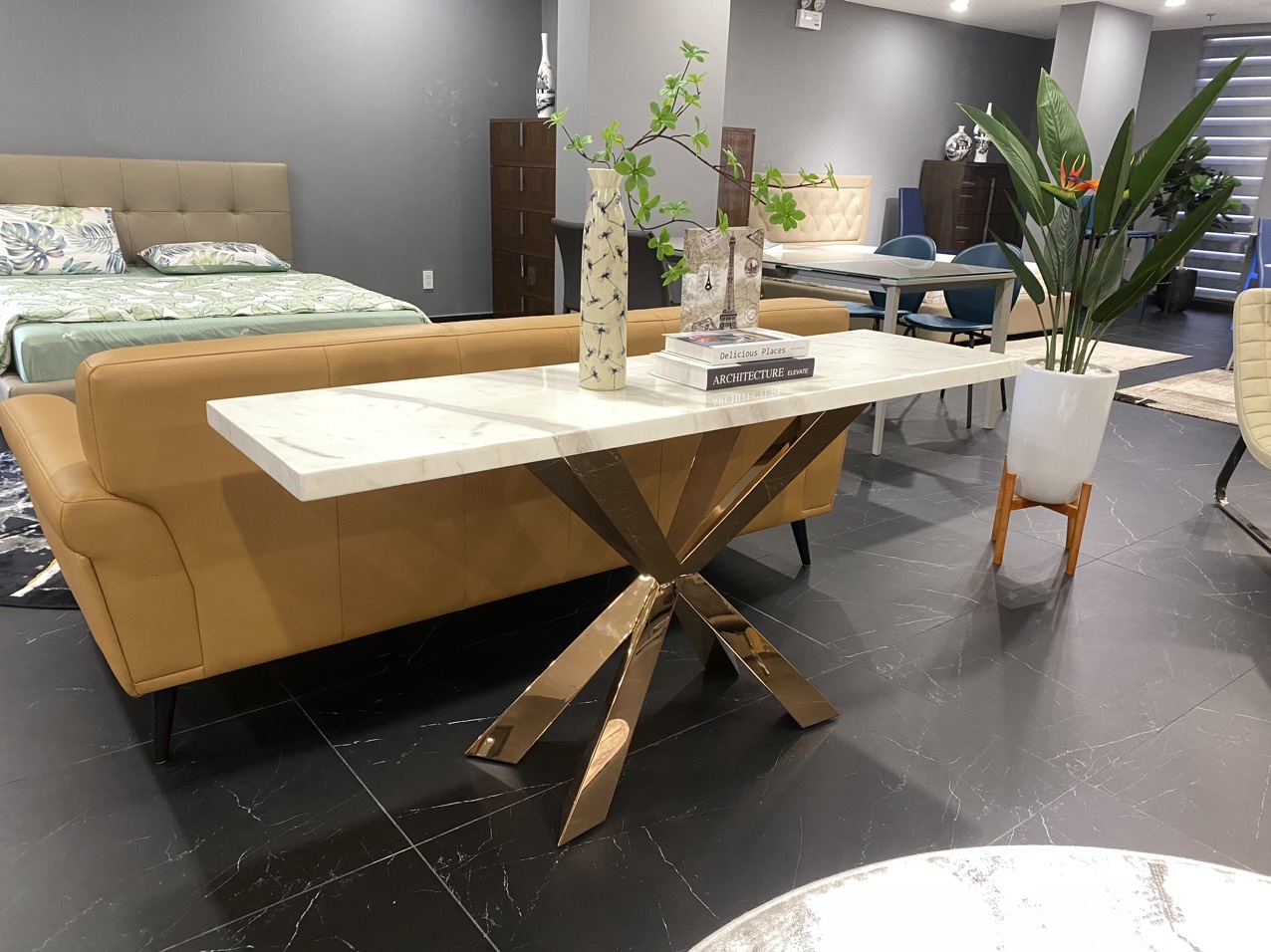 Bàn console Formica góc 1