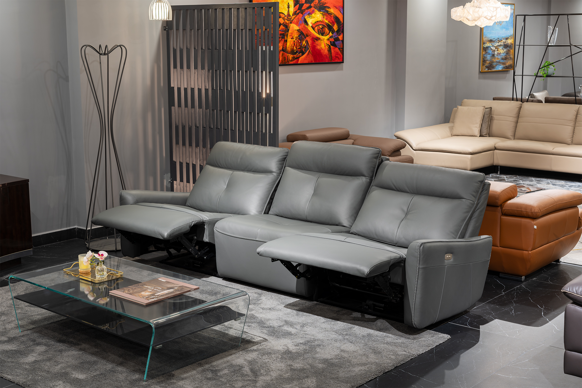 Sofa da Malaysia: Băng dài thư giãn điện T1104 góc 3