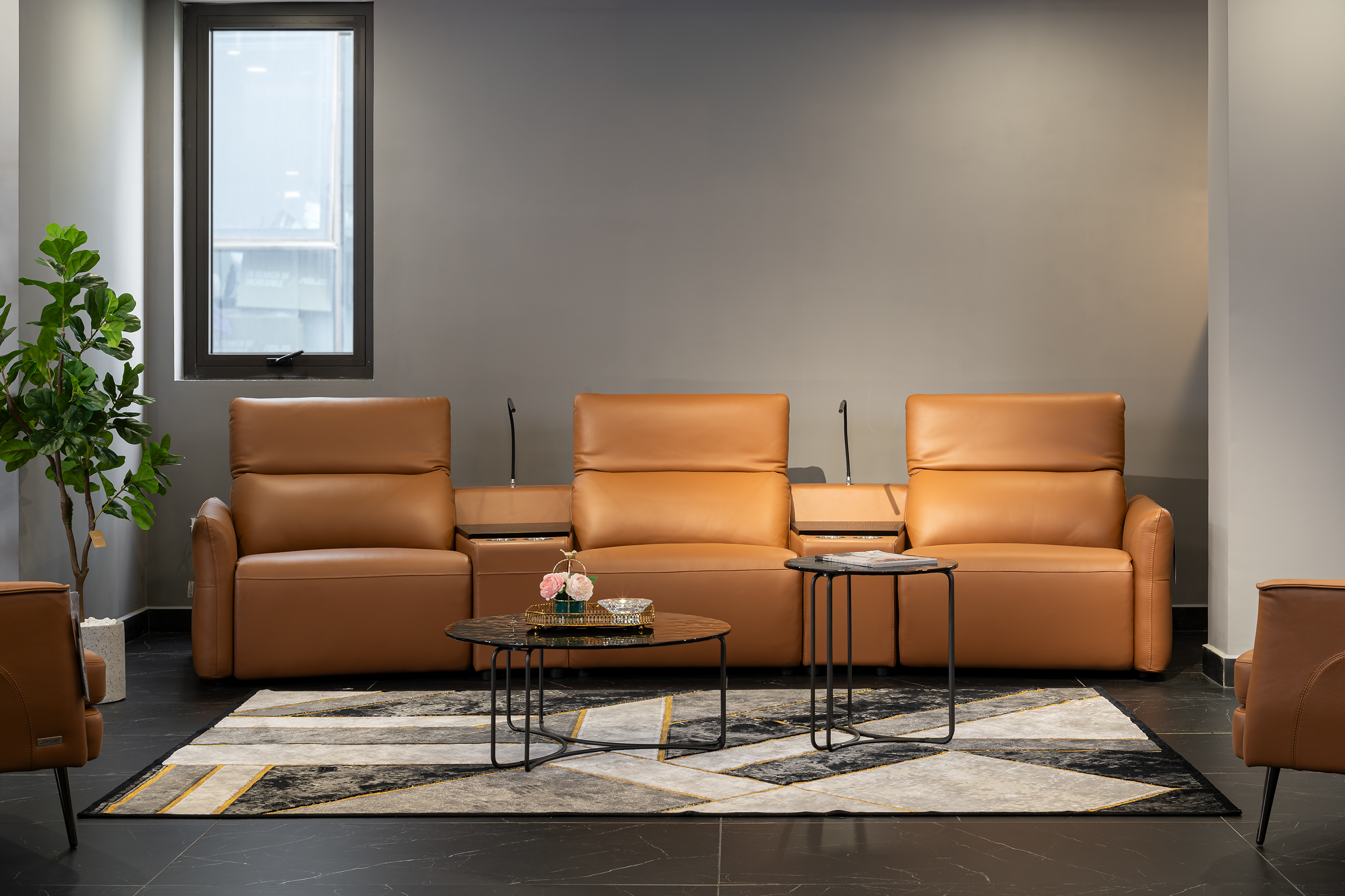 Sofa da Malaysia: Sofa thư giãn điện T1215 góc 2