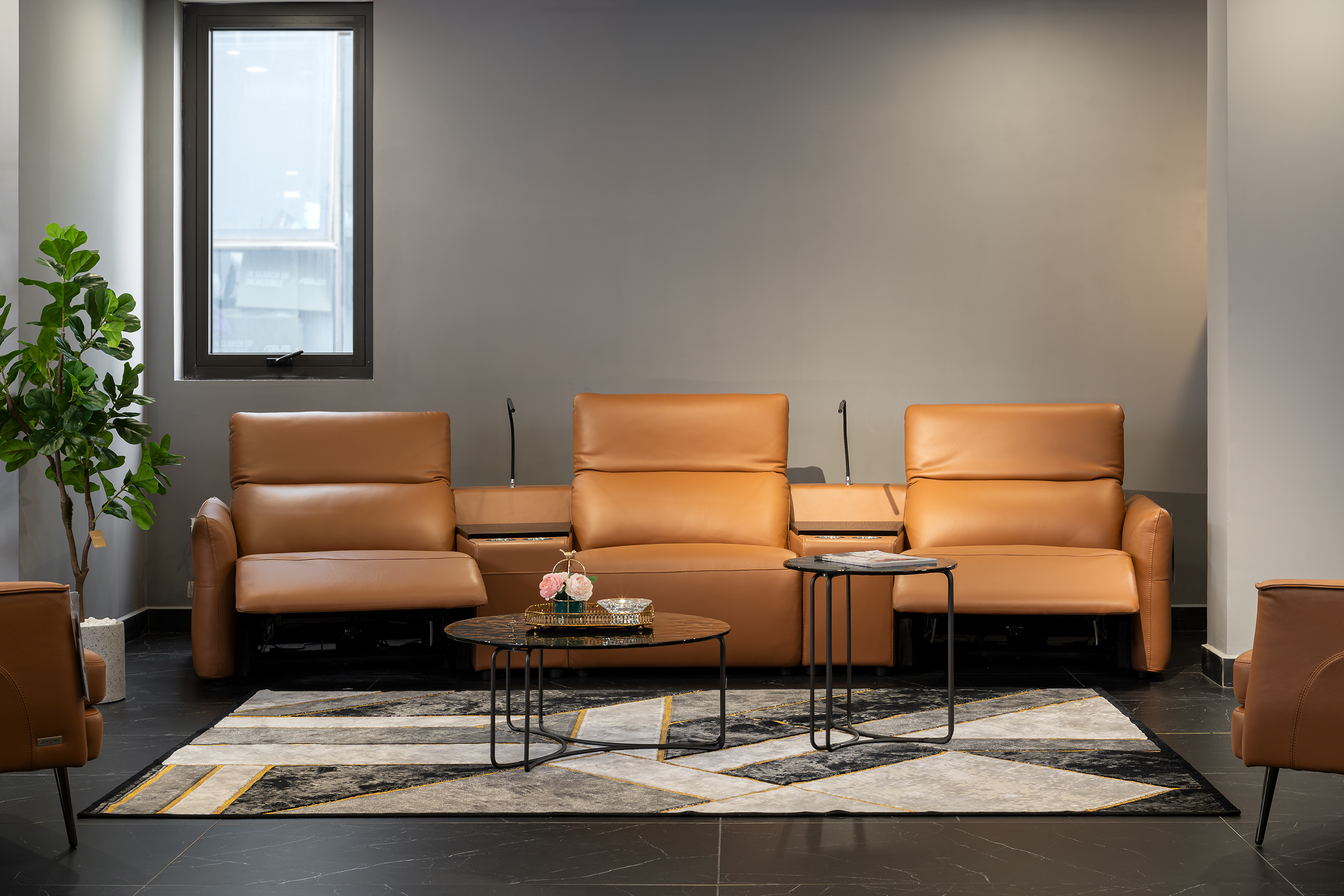 Sofa da Malaysia: Sofa thư giãn điện T1215 góc 3