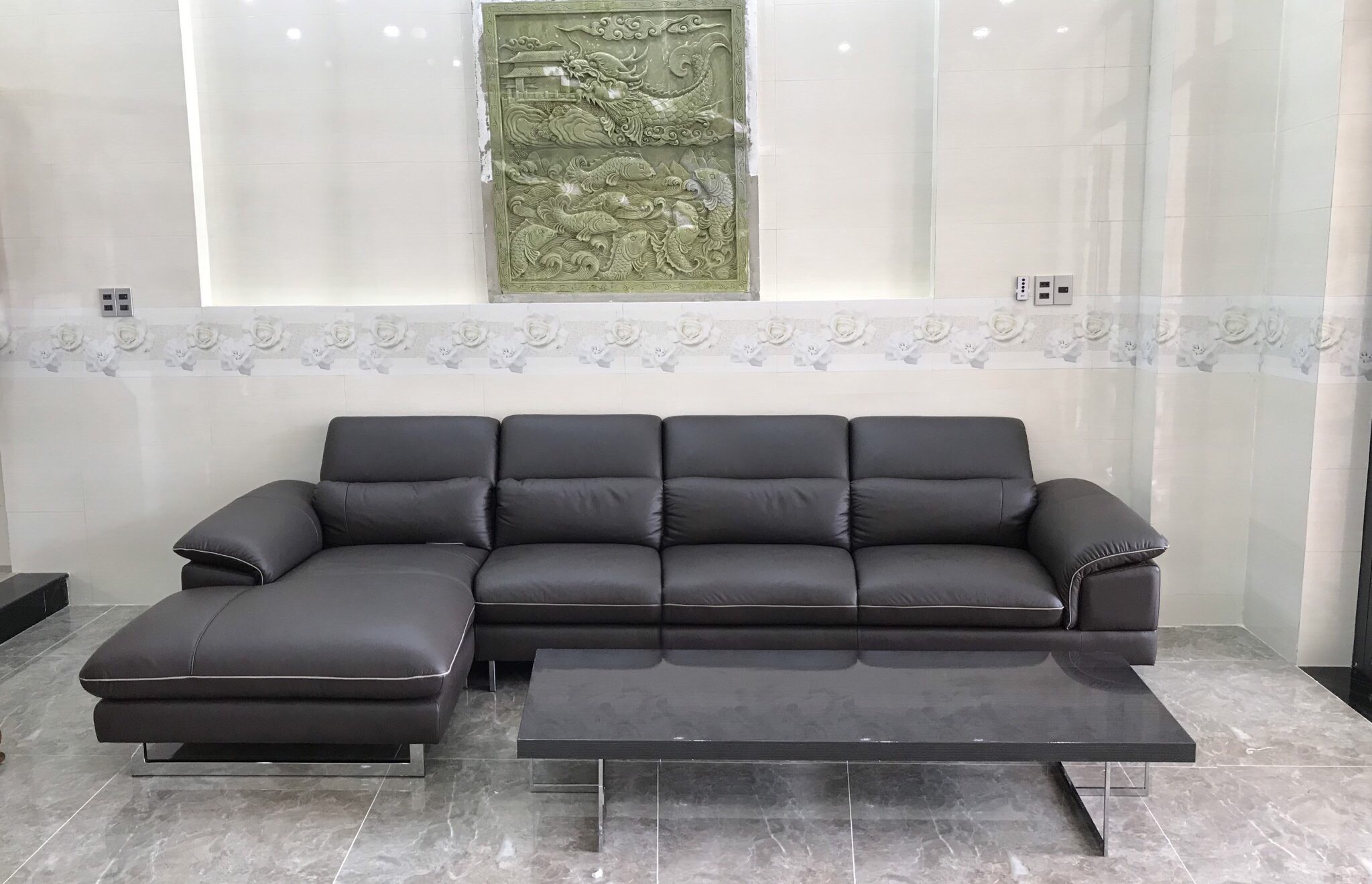 Sofa da Malaysia : Bộ góc KH270 3,5L góc 4