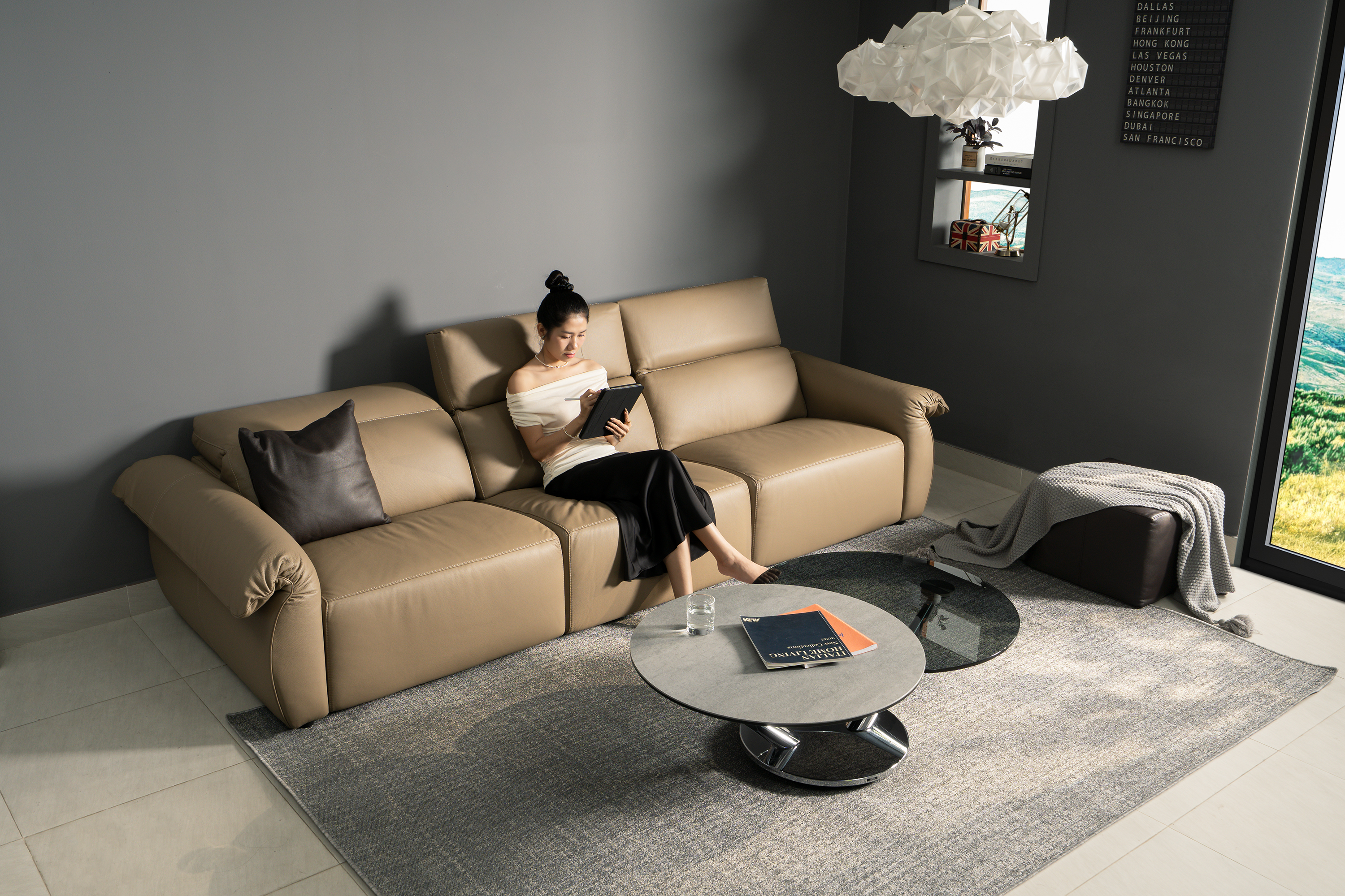 Sofa da Italia: Băng dài Emerald góc 2