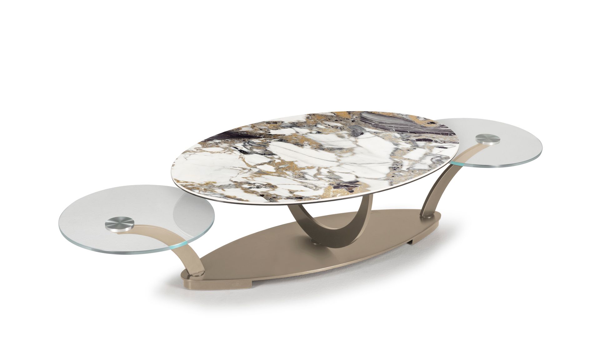 Bàn trà Italia CoCoon Oval góc 3