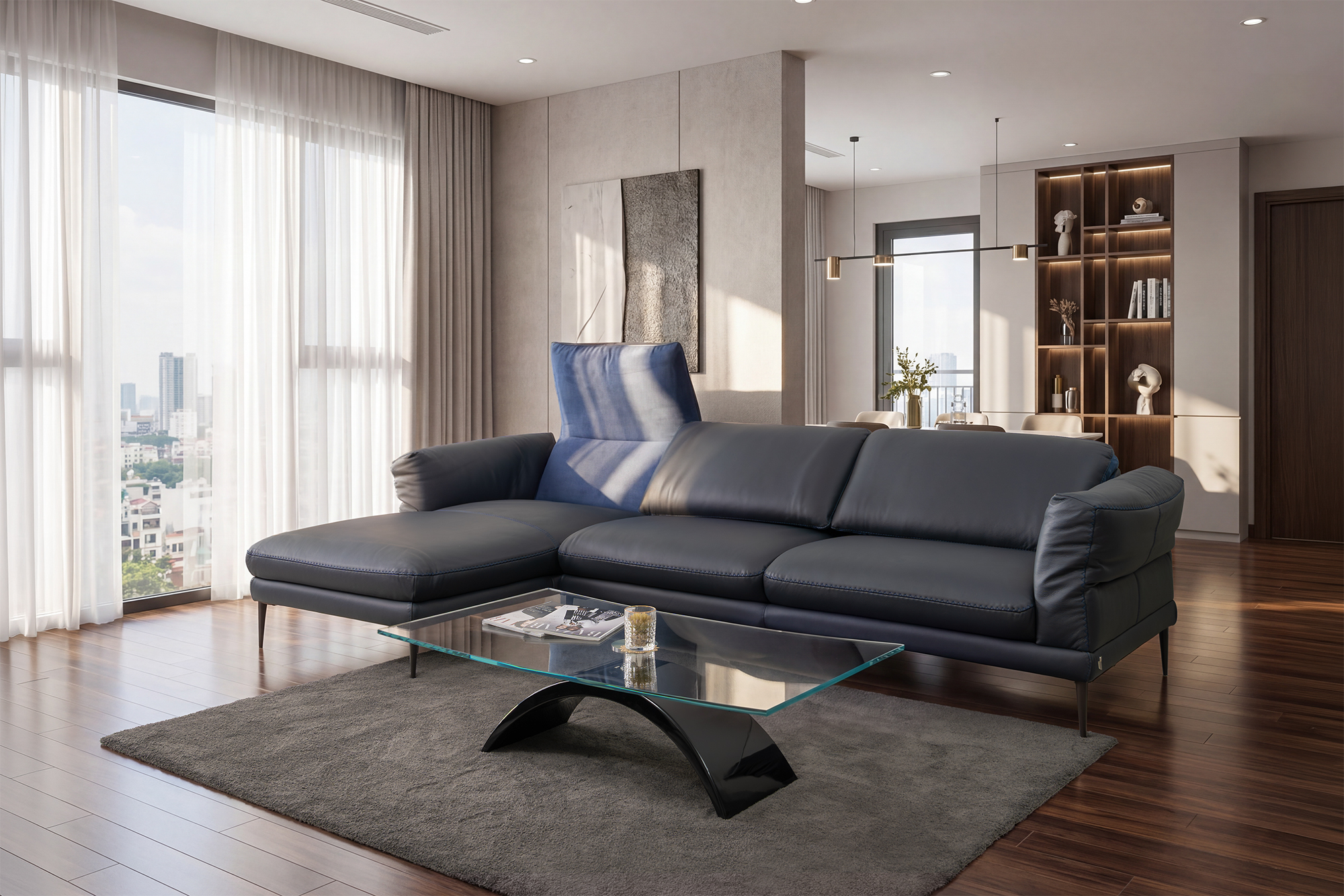 Sofa da Italia: Bộ góc 1119 Paride góc 2