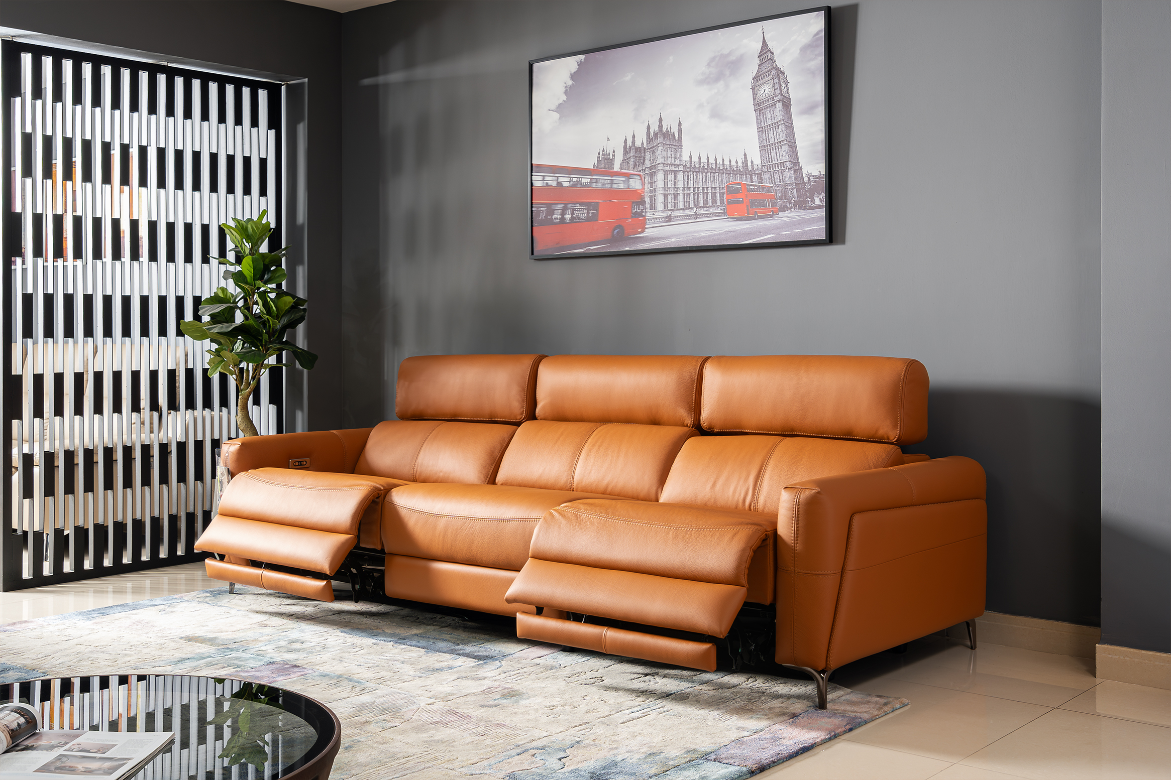 Sofa da Malaysia: Sofa thư giãn điện 1140 góc 4