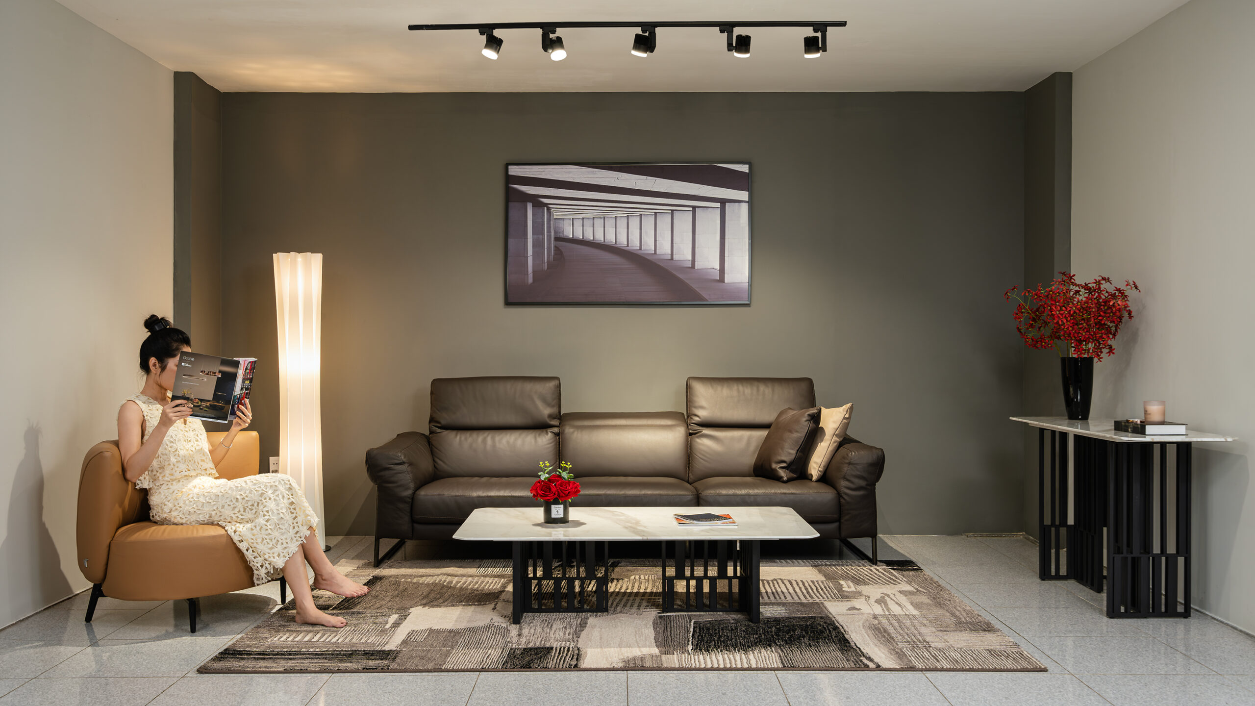 Concept Băng dài Presley (Italia) kết hợp Ghế đơn Drusilla 1196 (Italia), Thảm Italia và Bàn trà Lexington (Úc) góc 2