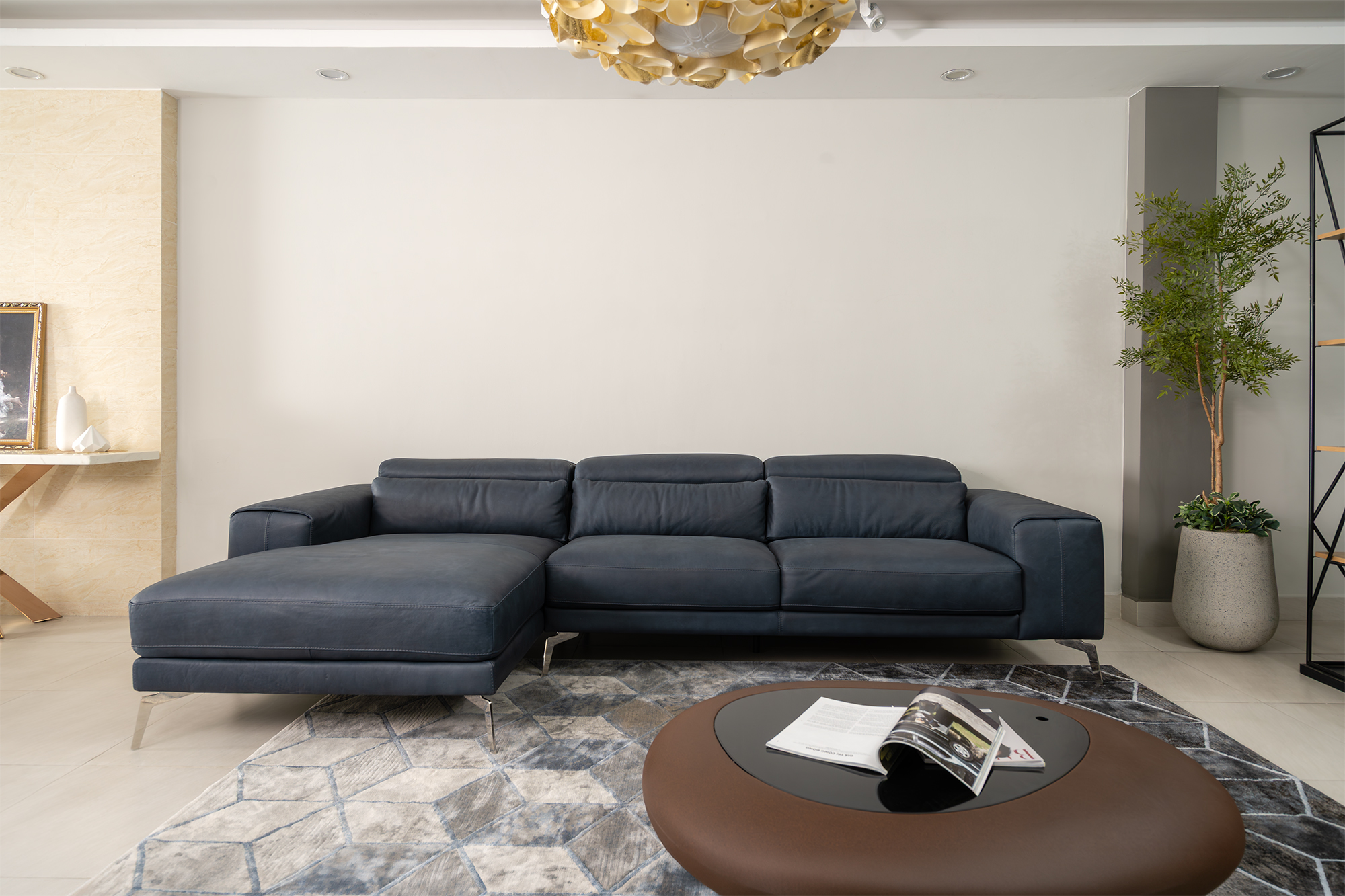 Sofa da mài Italia: Bộ góc Canova góc 2