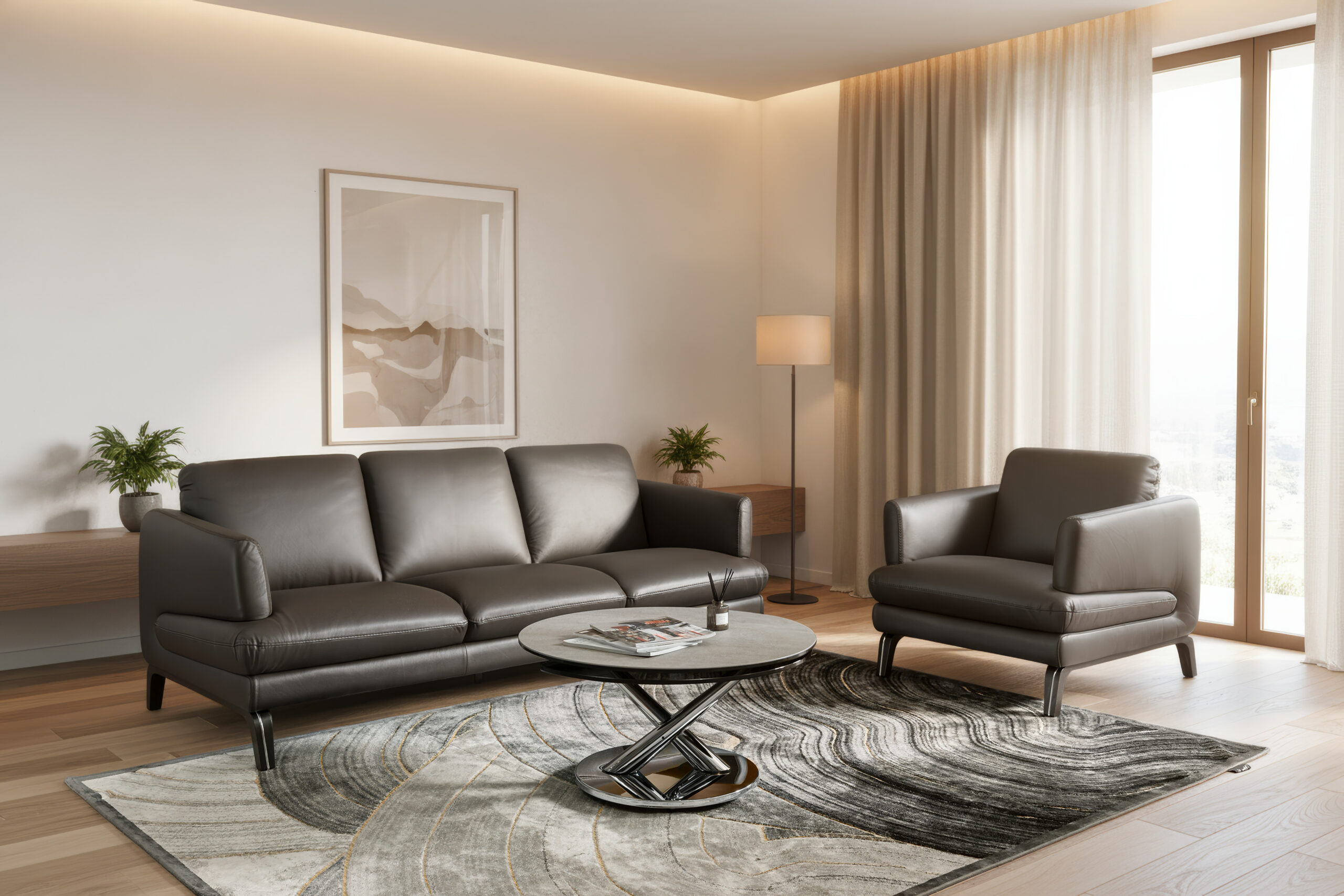 Sofa da Italia: Bộ rời Esprit góc 3