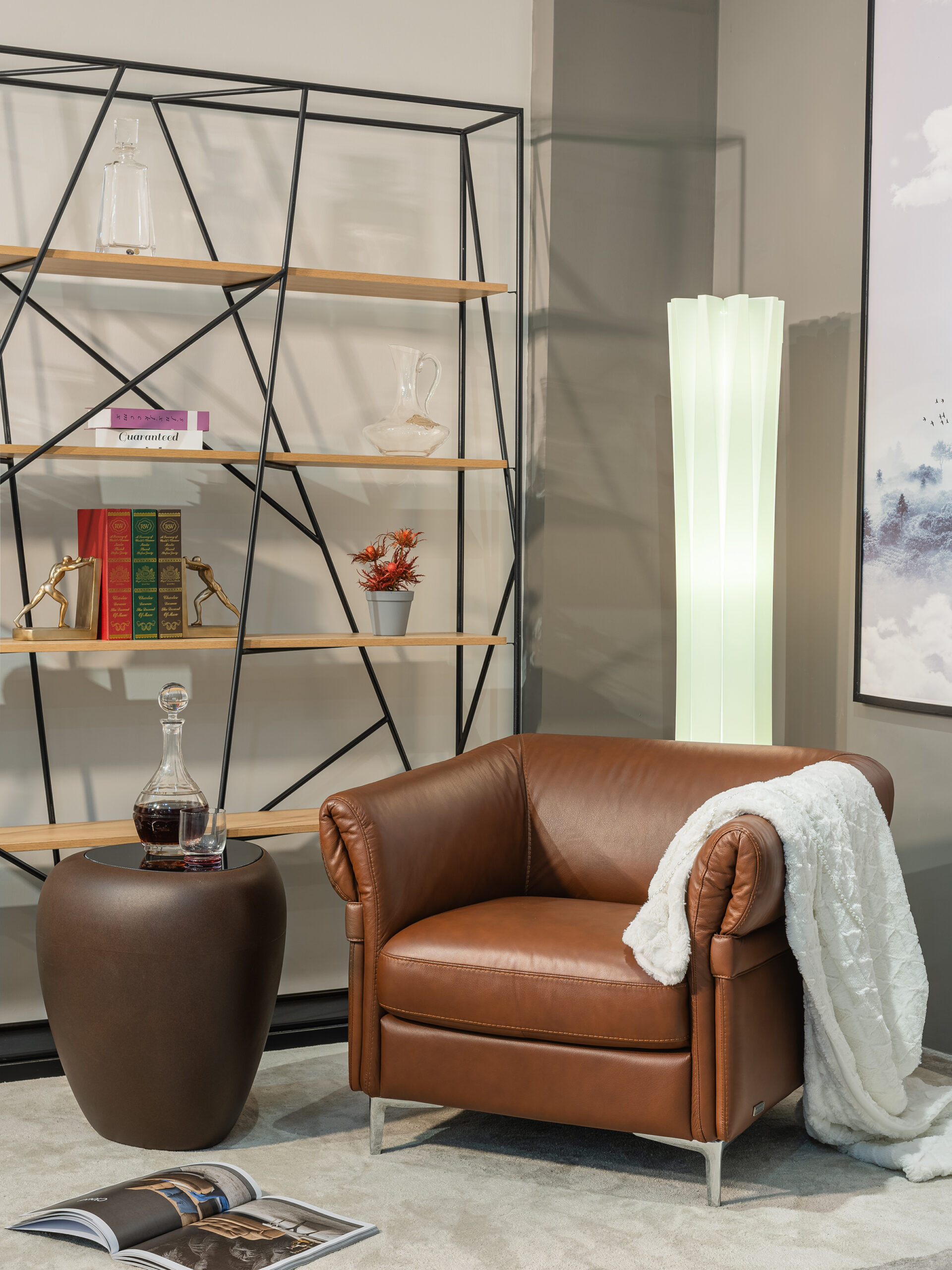 Ghế da Armchair Sara góc 3