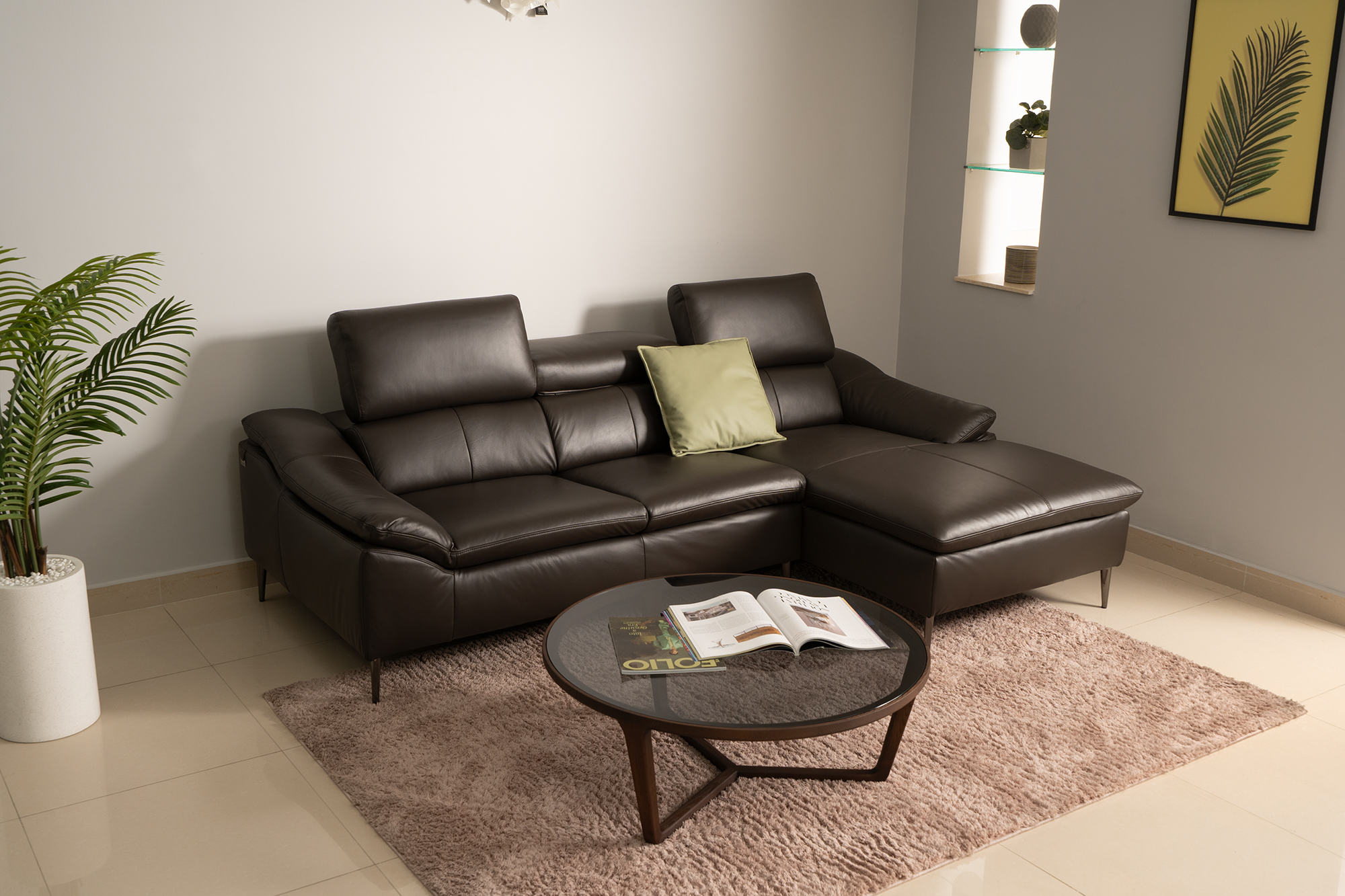 Sofa da Malaysia: Bộ góc ZL2685 góc 4