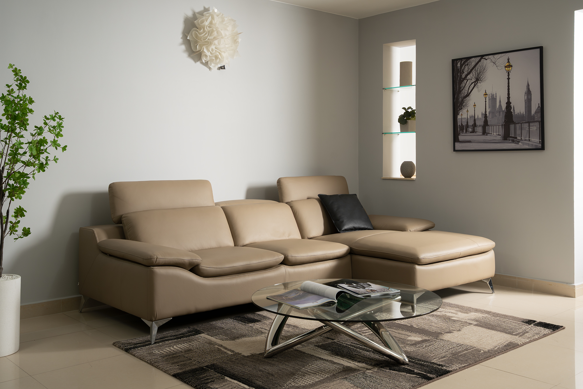 Sofa da Malaysia: Bộ góc ZL2853 góc 4