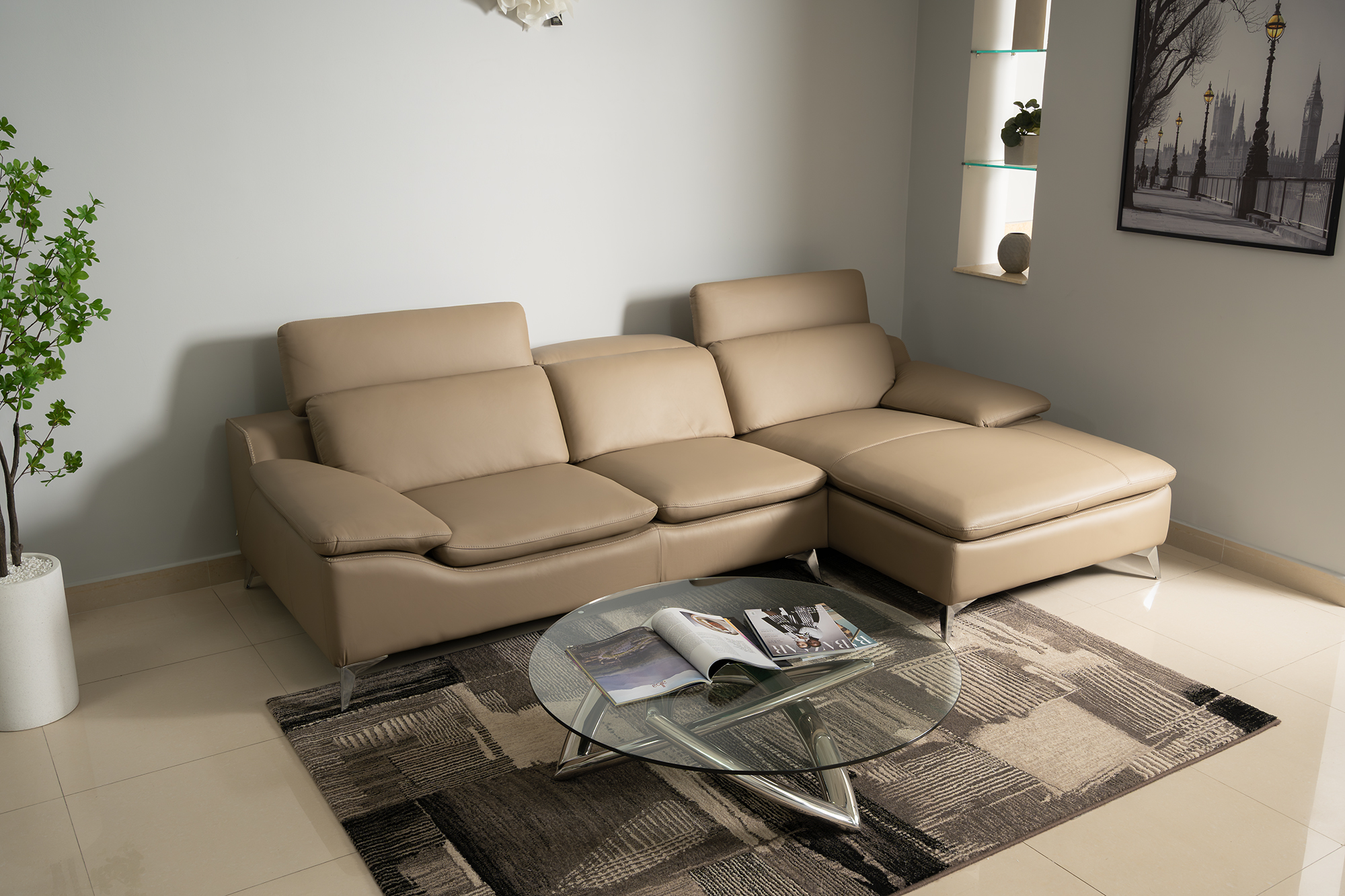 Sofa da Malaysia: Bộ góc ZL2853 góc 2