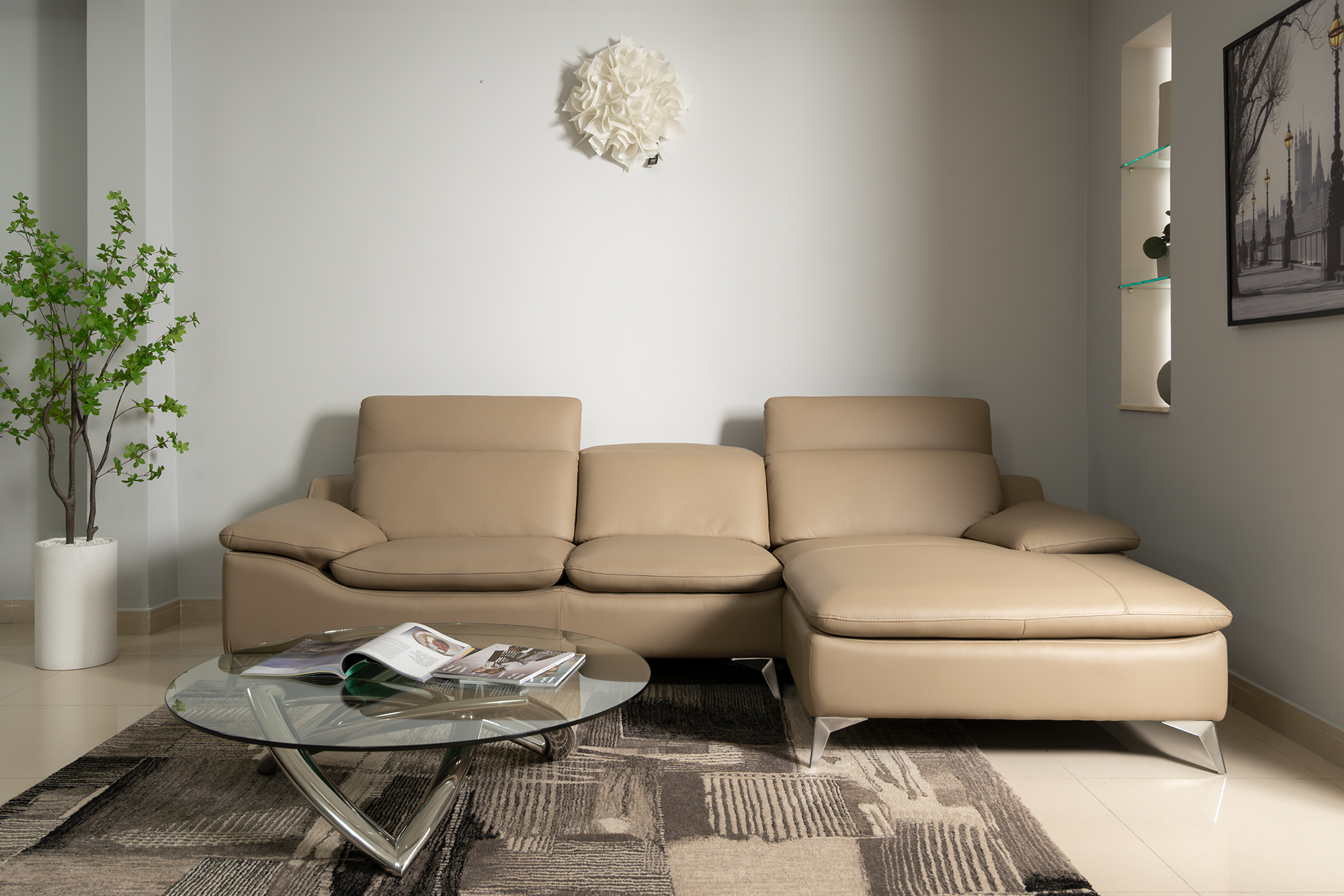 Sofa da Malaysia: Bộ góc ZL2853 góc 1