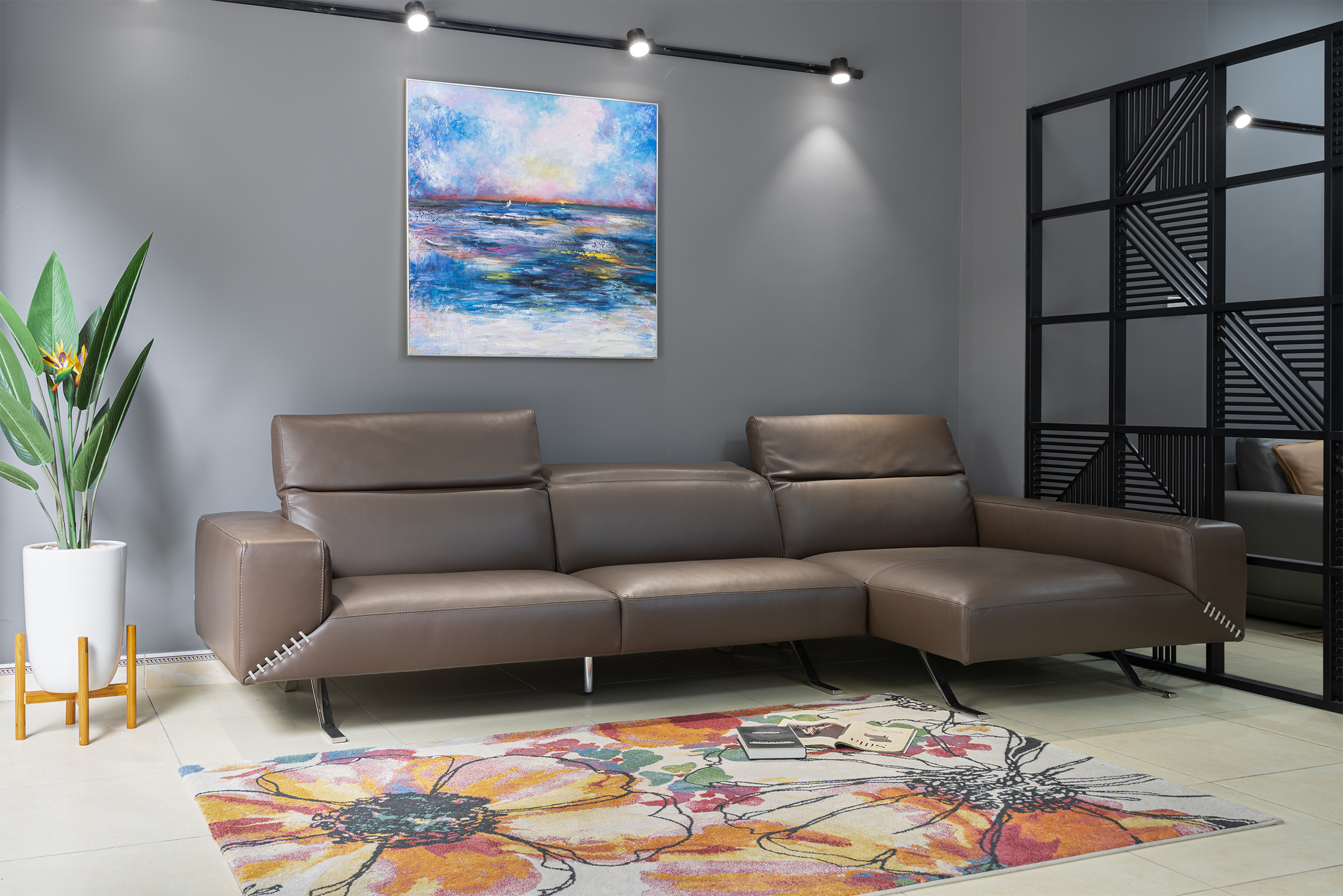 Sofa da Italia: Bộ góc Henry góc 1
