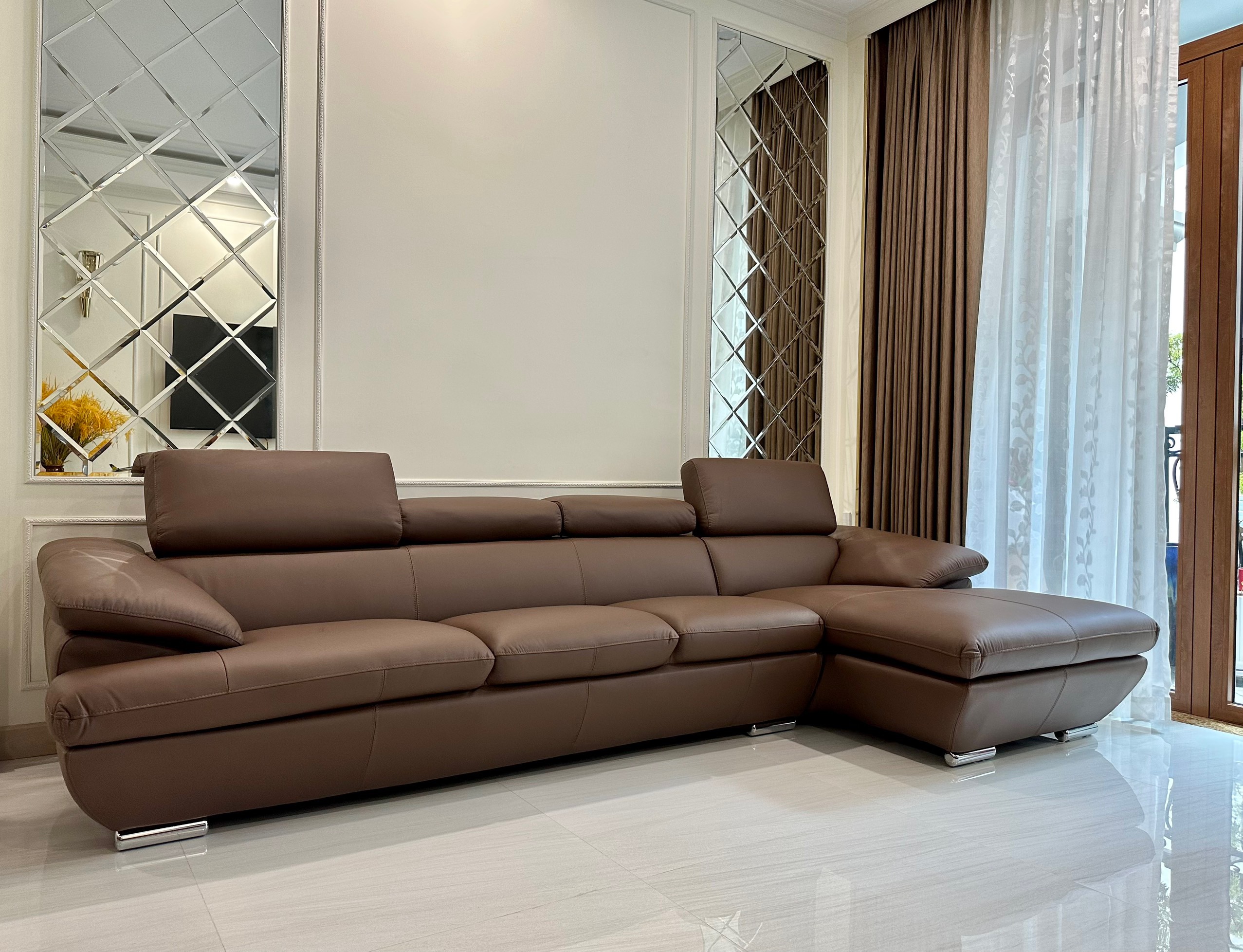 Sofa da Malaysia: Bộ góc 8819 (8740) góc 7