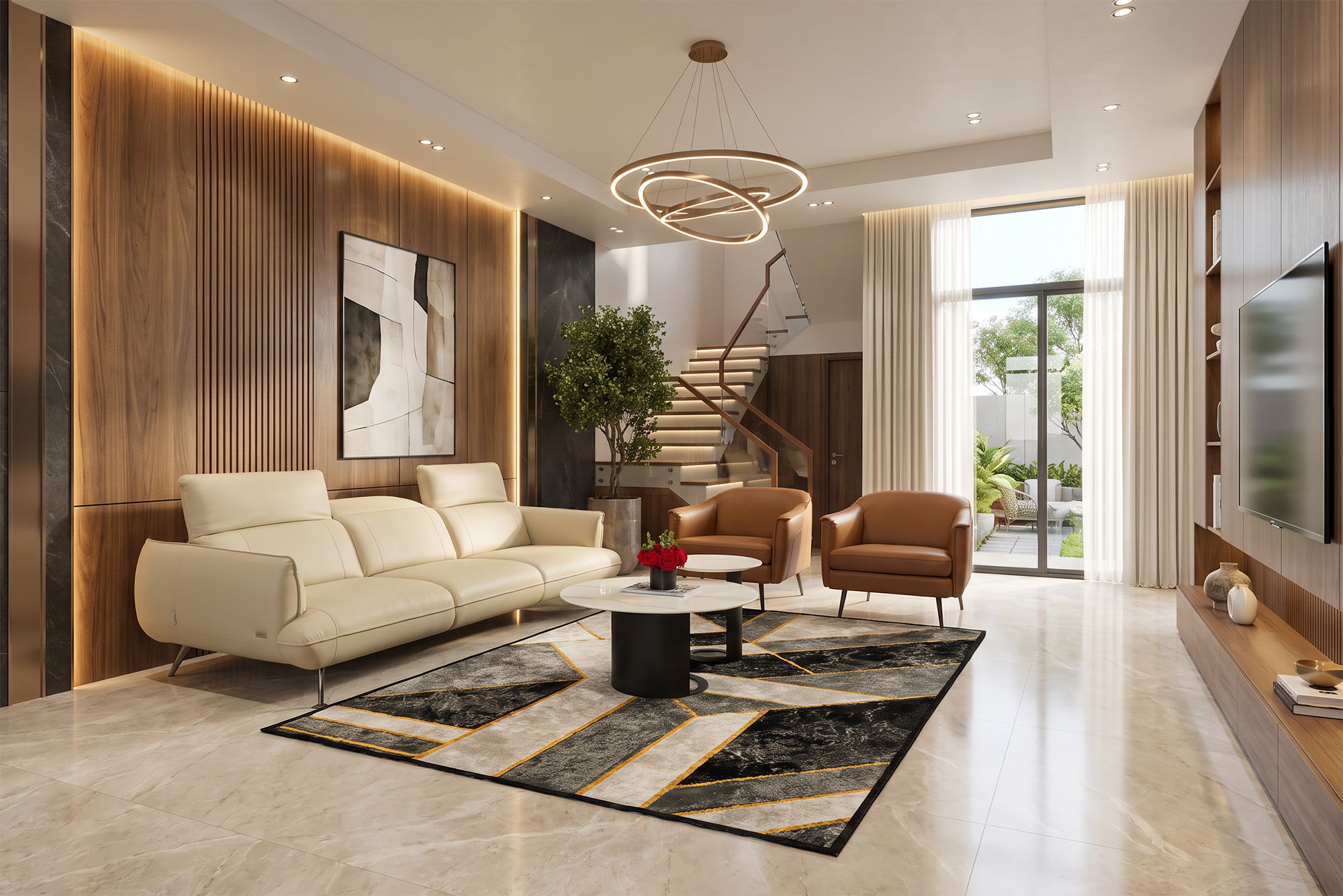 Concept Băng dài 1327 kết hợp hai Armchair 1125 (Malaysia), Thảm Italia và Bàn trà Alban (Úc) góc 3