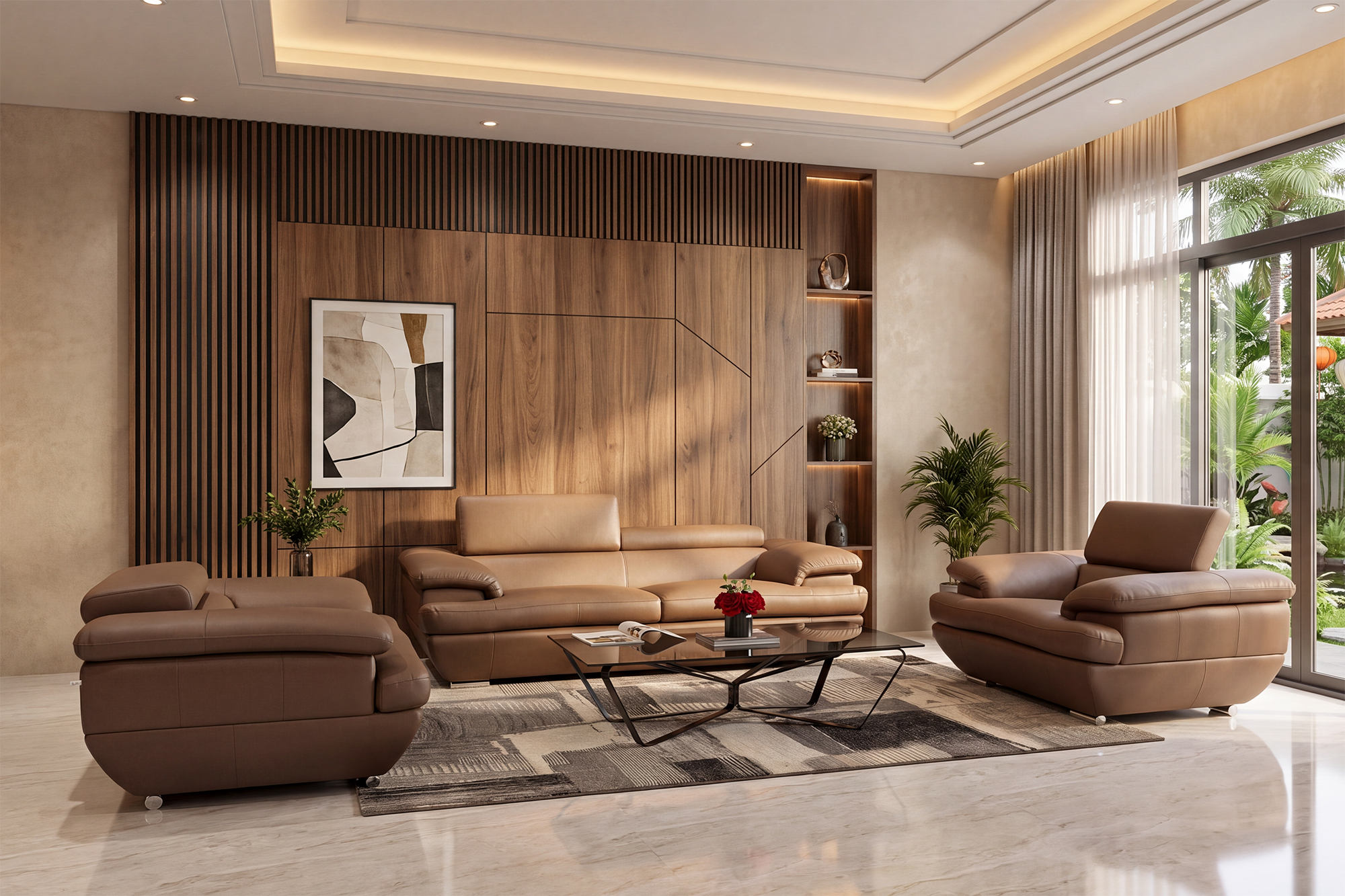 Concept Sofa bộ rời 9038 (Malaysia) kết hợp Thảm Italia và Bàn trà Loop (Italia) góc 3