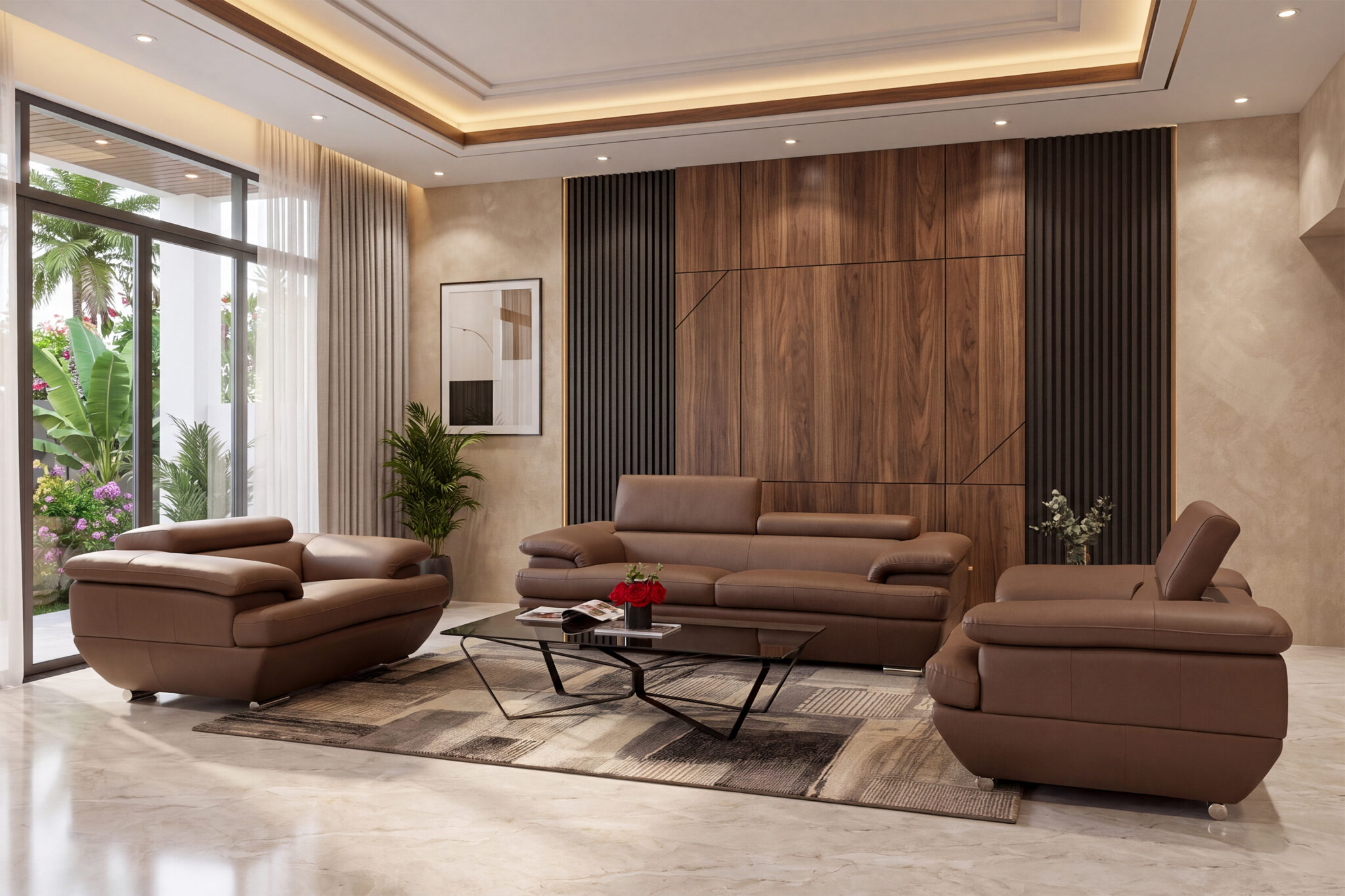 Concept Sofa bộ rời 9038 (Malaysia) kết hợp Thảm Italia và Bàn trà Loop (Italia) góc 2