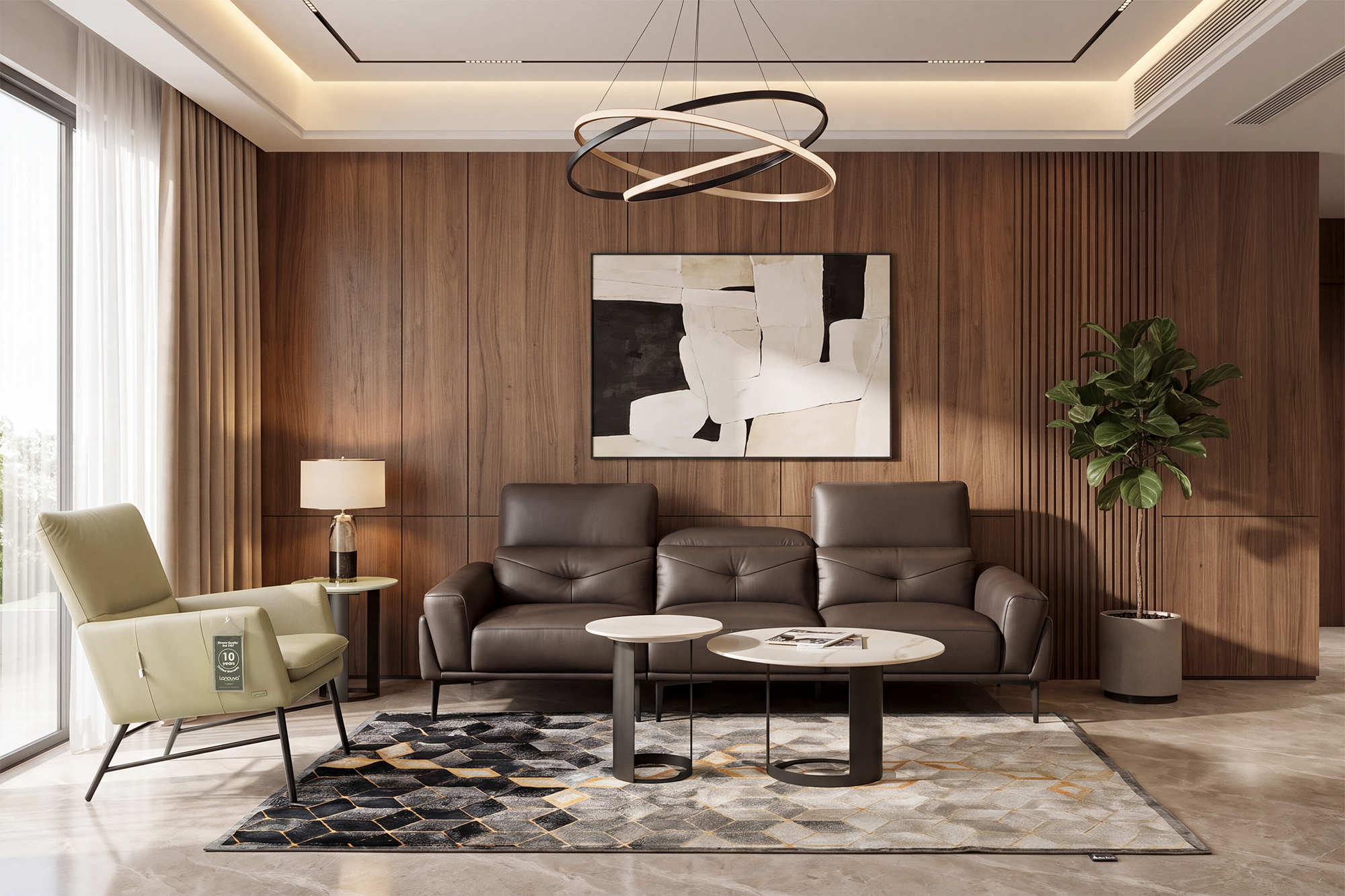Sofa da Malaysia: Băng dài KK701 góc 2