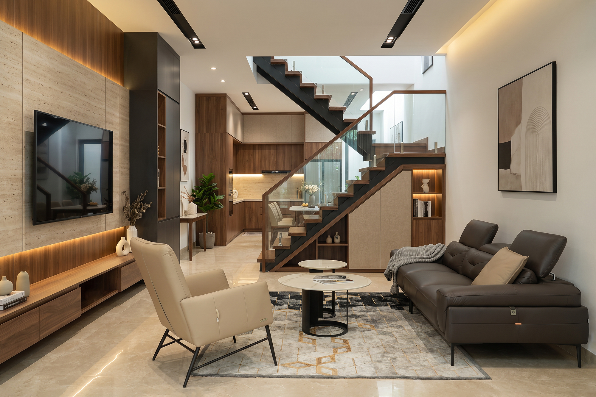 Concept Băng dài KK701 kết hợp Armchair T1031 (Malaysia), Thảm Italia và Bàn trà Alban (Úc) góc 4