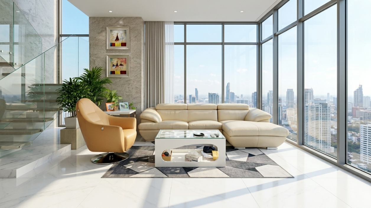Sofa da Malaysia: Bộ góc 8819 (2,5L) góc 3