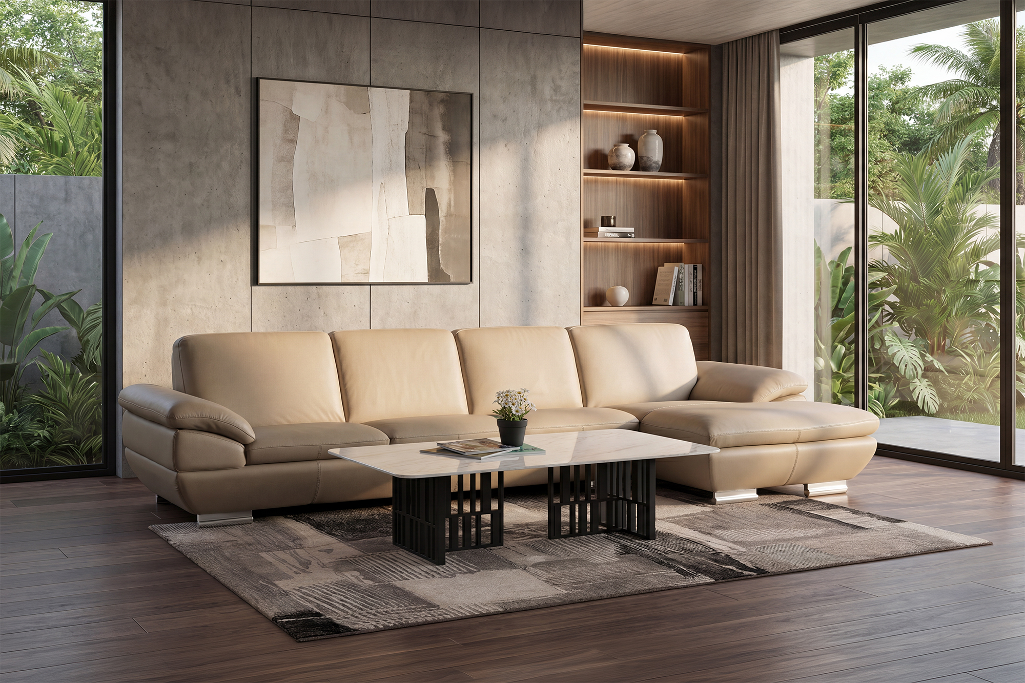 Sofa da Italia: Bộ góc Glamour 269 góc 2